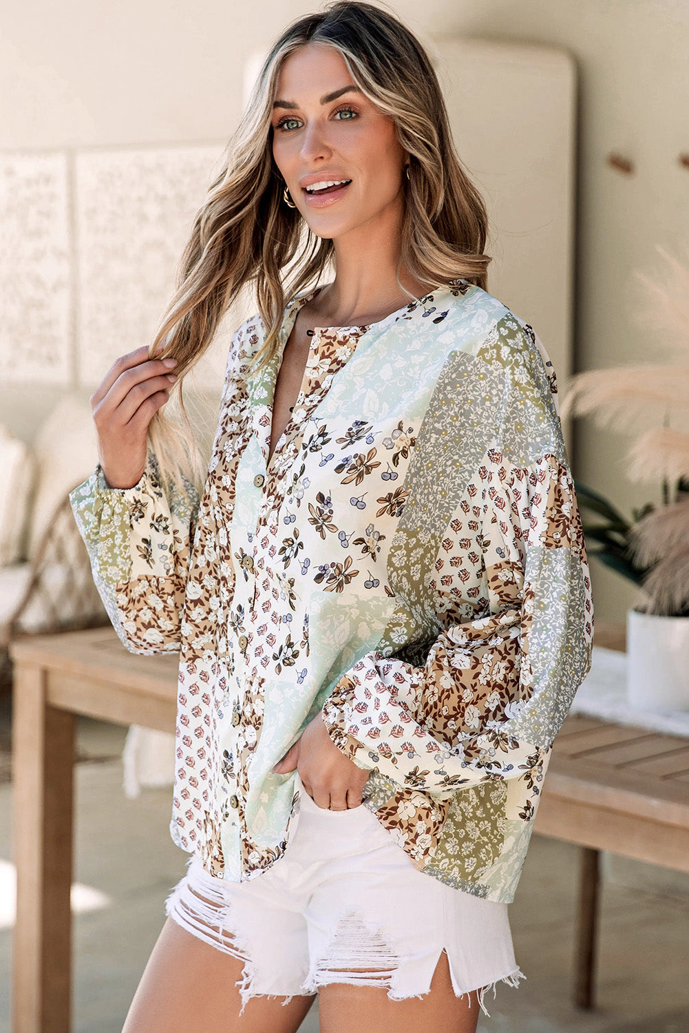Threaded Pear Women's Winnie Long Puff Sleeve Shirt