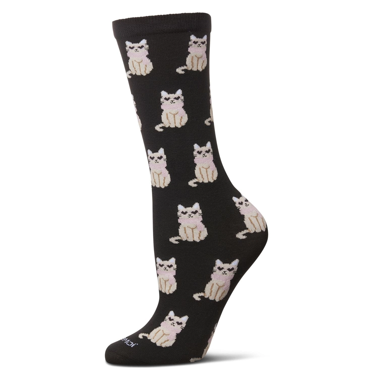 MeMoi Women's "Always Be Furbulous" Cat-Themed Novelty Crew Socks
