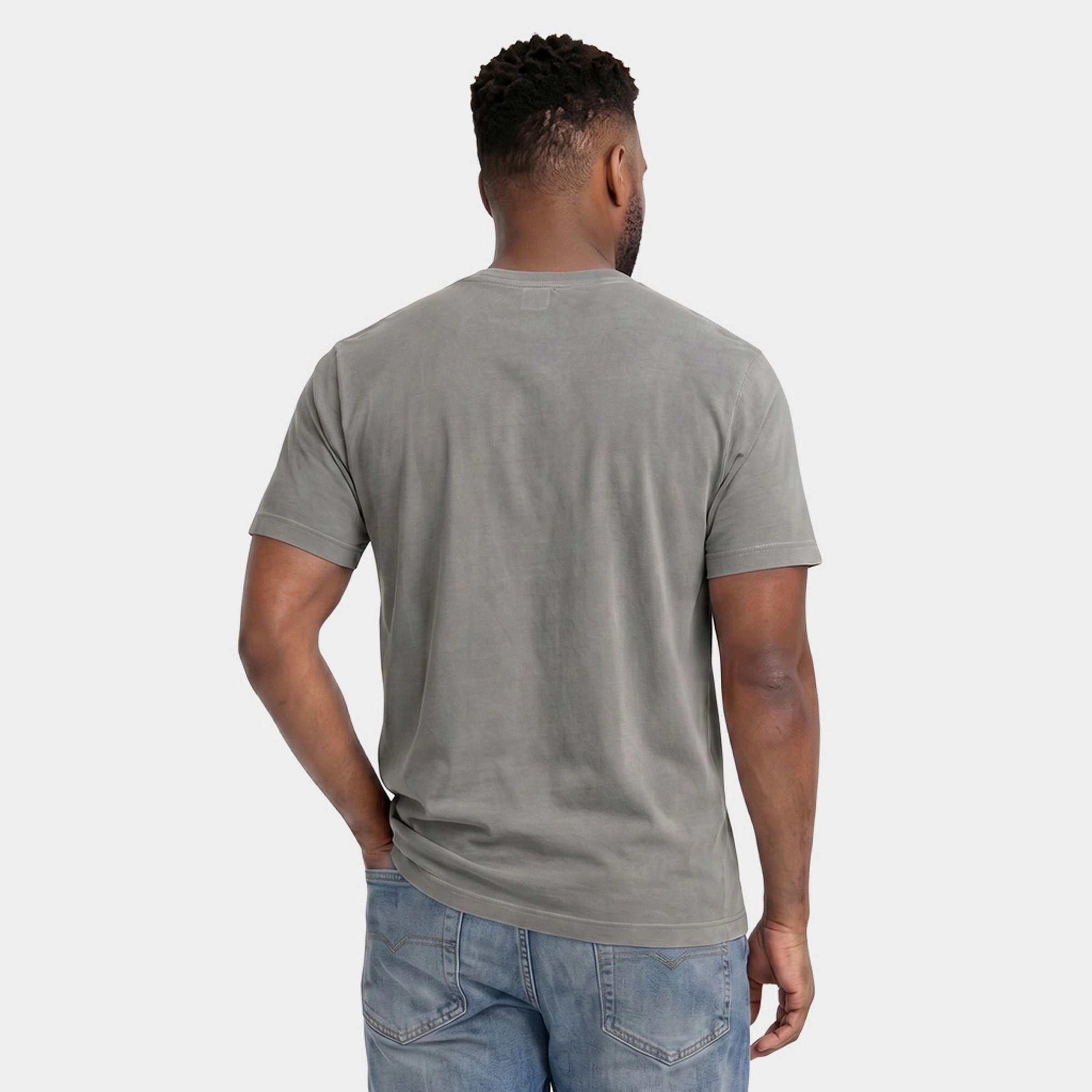 Simply Sage Market - Men's Garment Dyed Graphic T-Shirt Touchdown Stacked Green