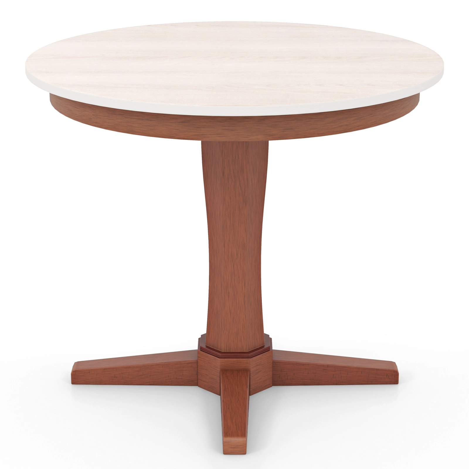 LJG 35 Inches Wooden Round Dining Table with Pedestal Base