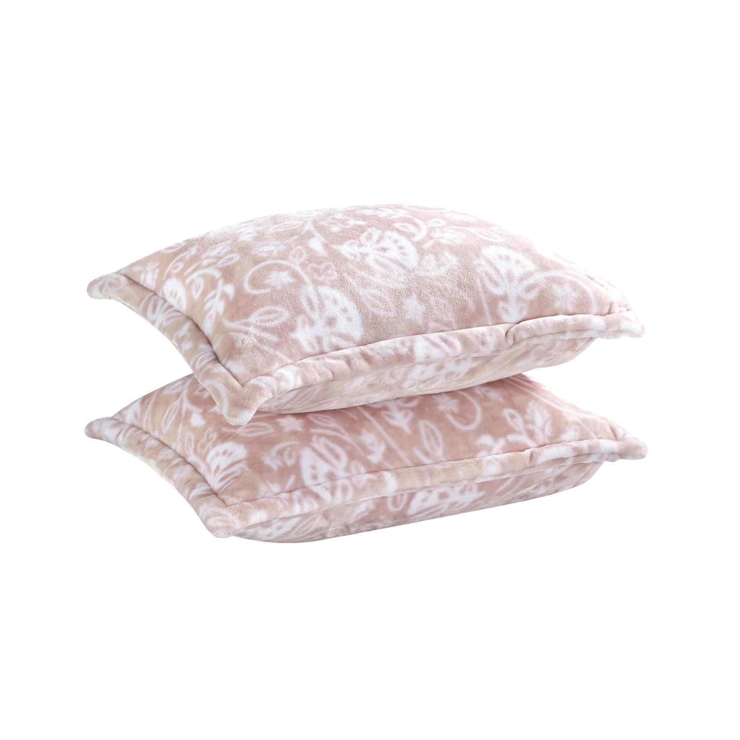 Plazatex Rozetta 3 Pcs Machine Washable Blanket Full/Queen Pink & White