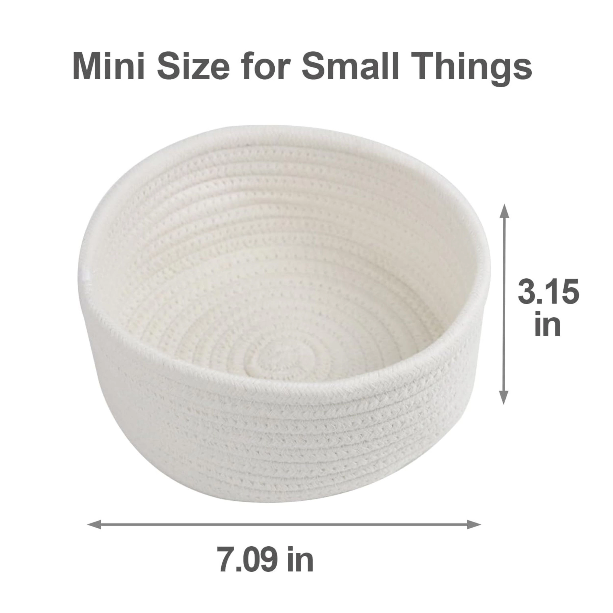Stock Preferred Pack of 3 Small Round Woven Cotton Rope Boho Storage Baskets