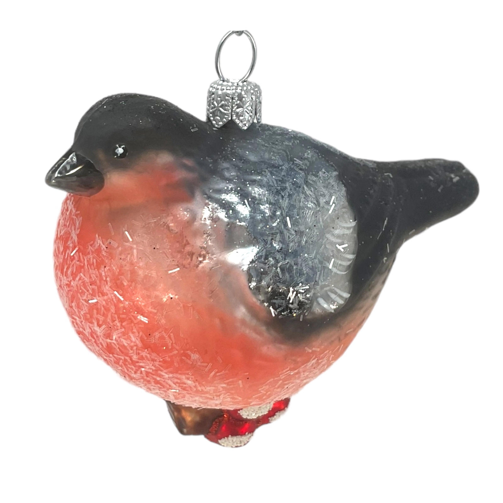 Pinnacle Peak Trading Company Chickadee Bird on Branch Polish Glass Christmas Tree Ornament Wildlife Animal