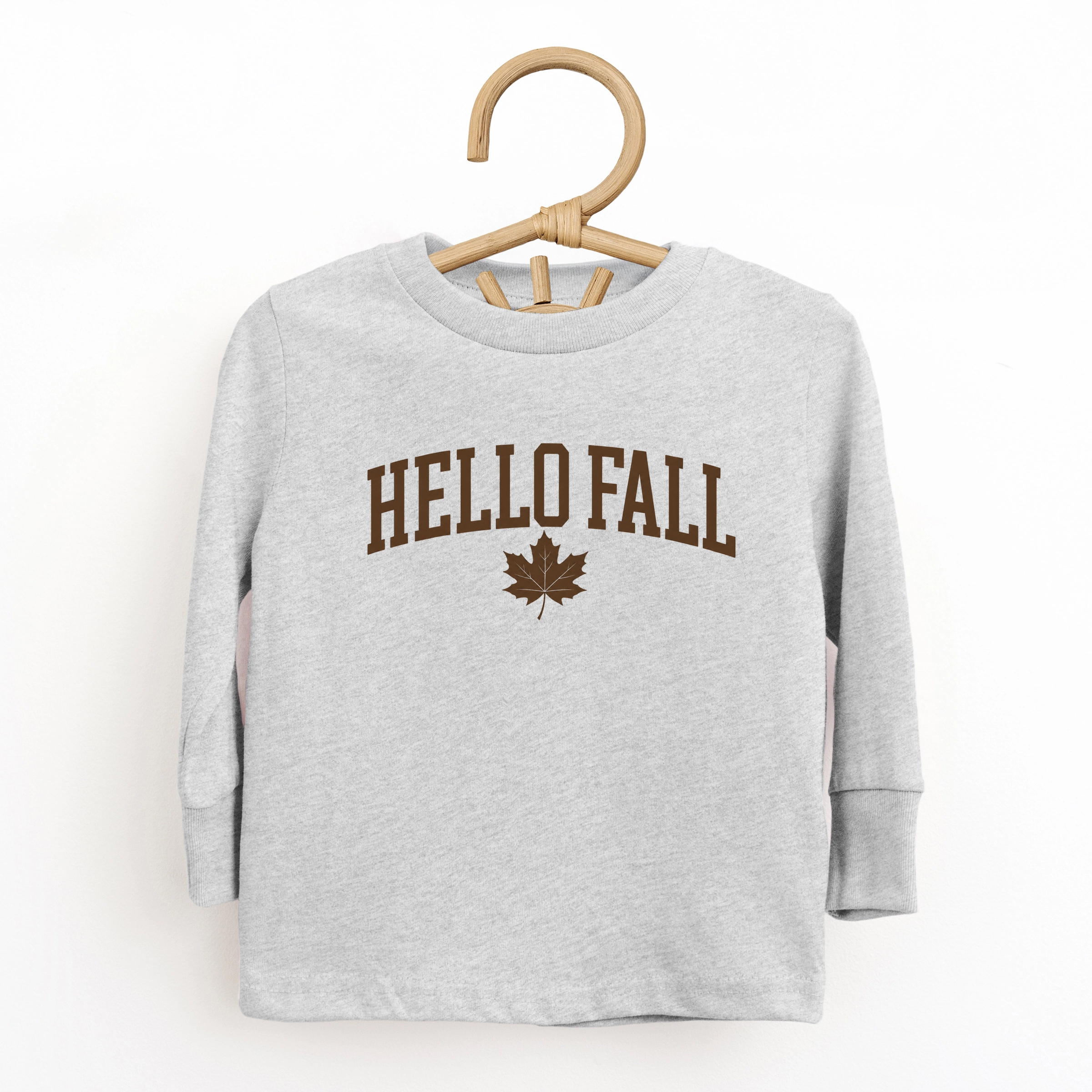 The Juniper Shop - Toddler Long Sleeve Graphic Tee Hello Fall Leaf