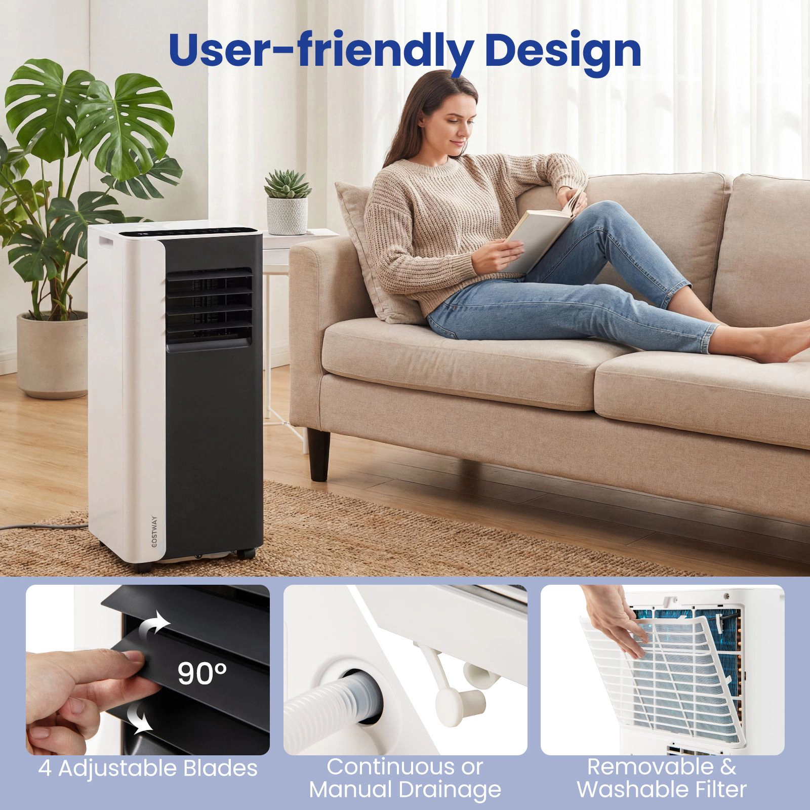 Slickblue Portable Air Conditioner 10000 BTU with Remote Control