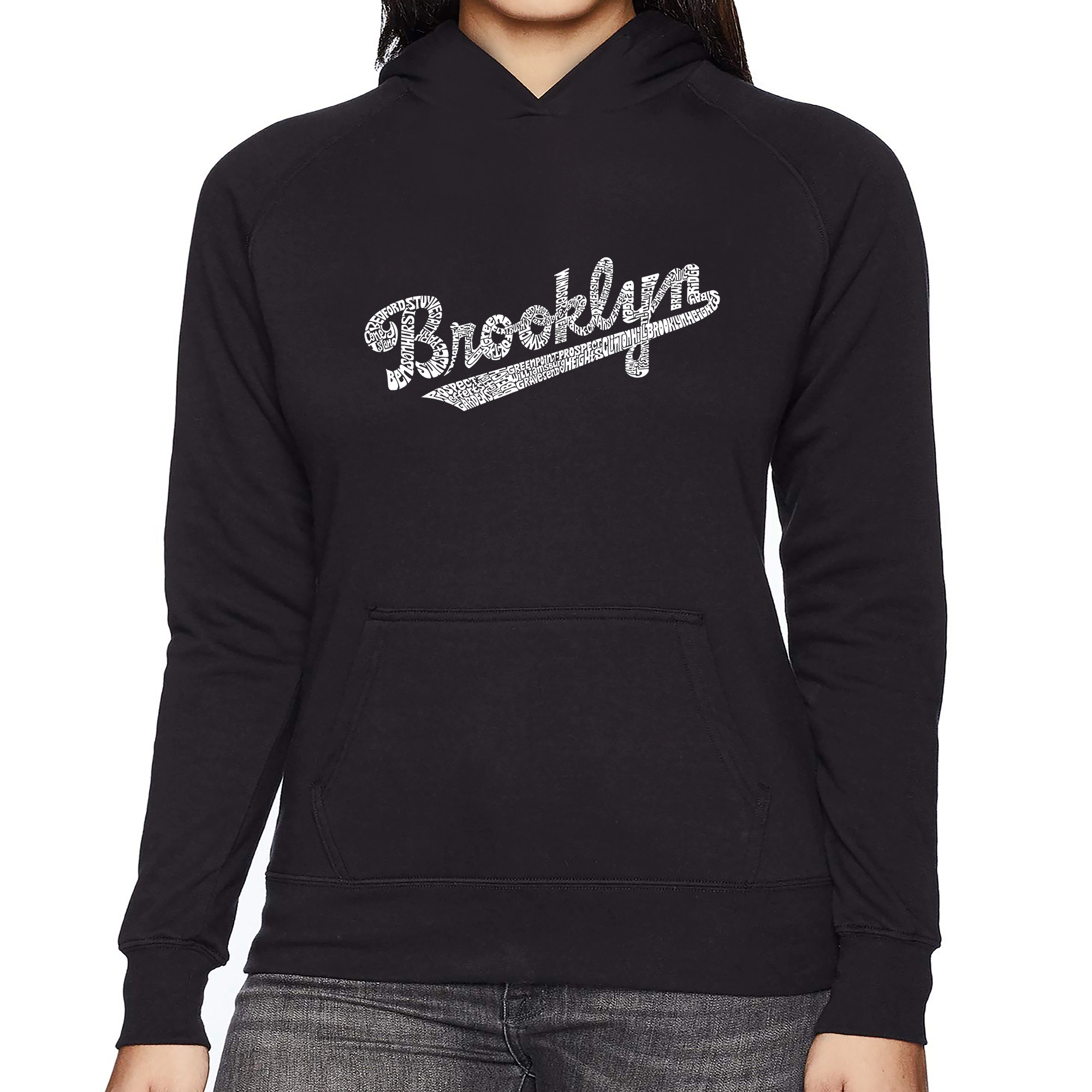 LA Pop Art Brooklyn Neighborhoods - Women's Word Hooded Sweatshirt