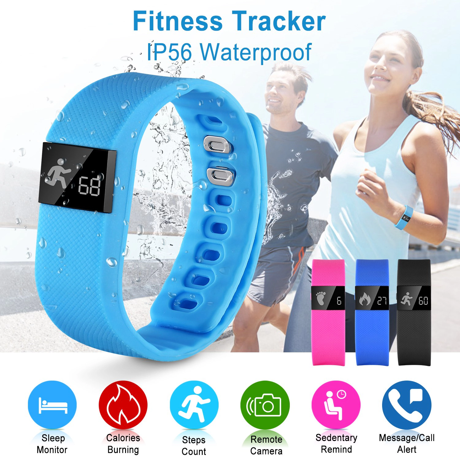 GBruno IP56 Waterproof Fitness Tracker Watch