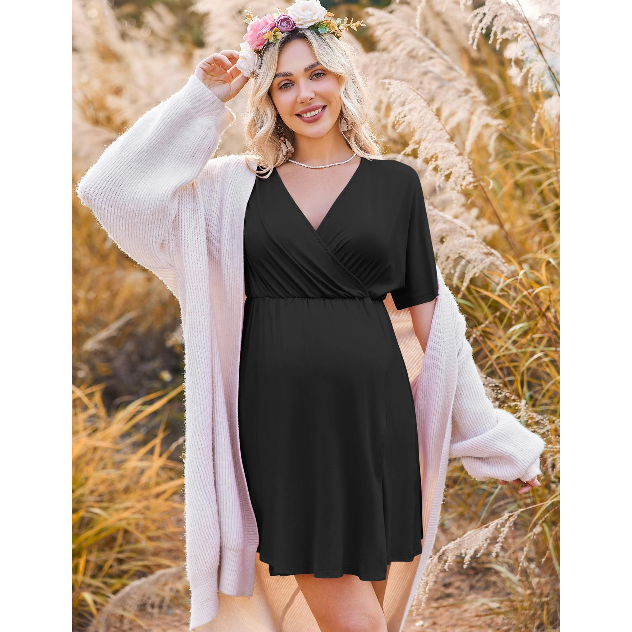 Ekouaer Labor and Delivery Gown for Hospital Maternity Nursing Dress Nightgown Pajamas
