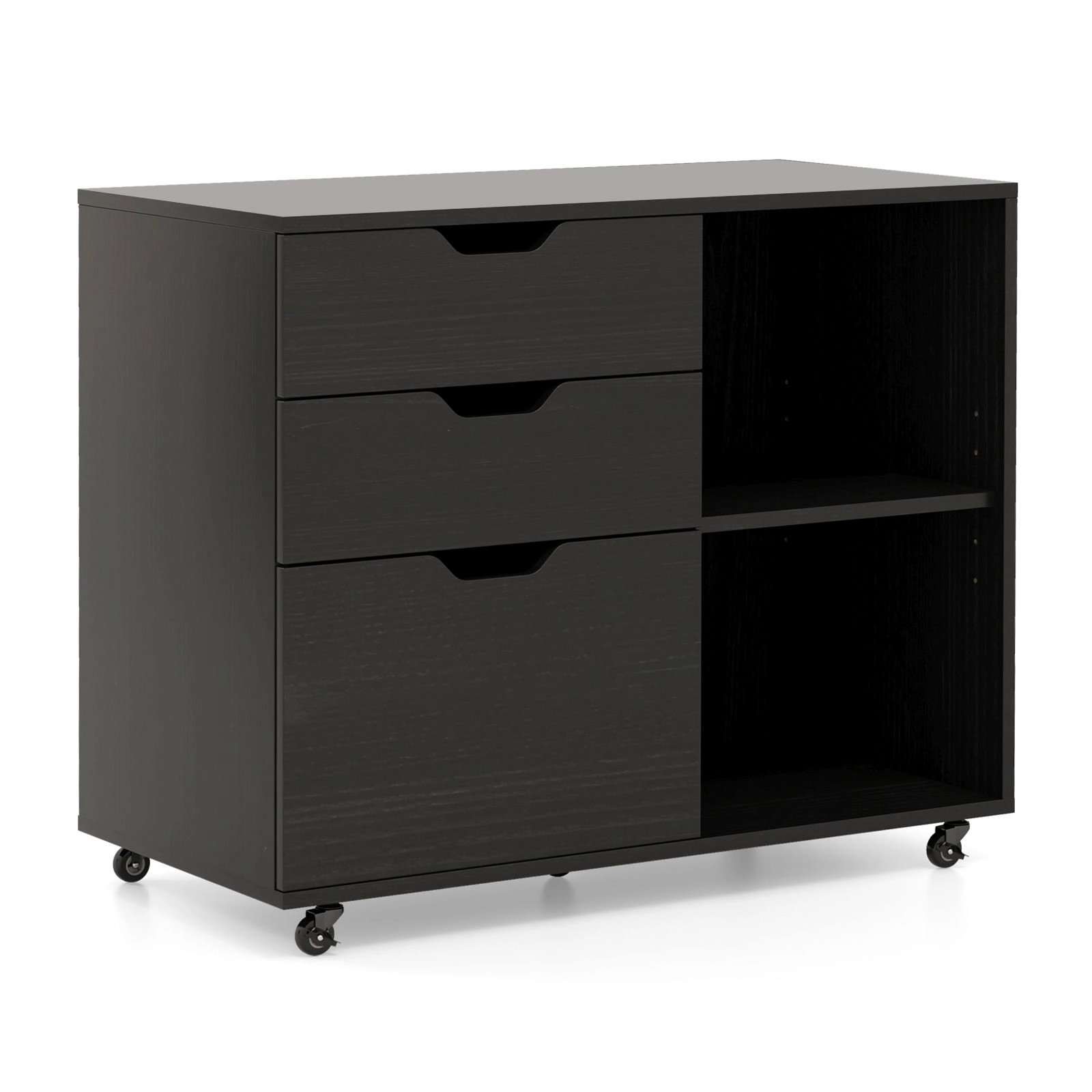 SlickBlue 3-Drawer Mobile File Cabinet with Adjustable Shelf & Printer Stand