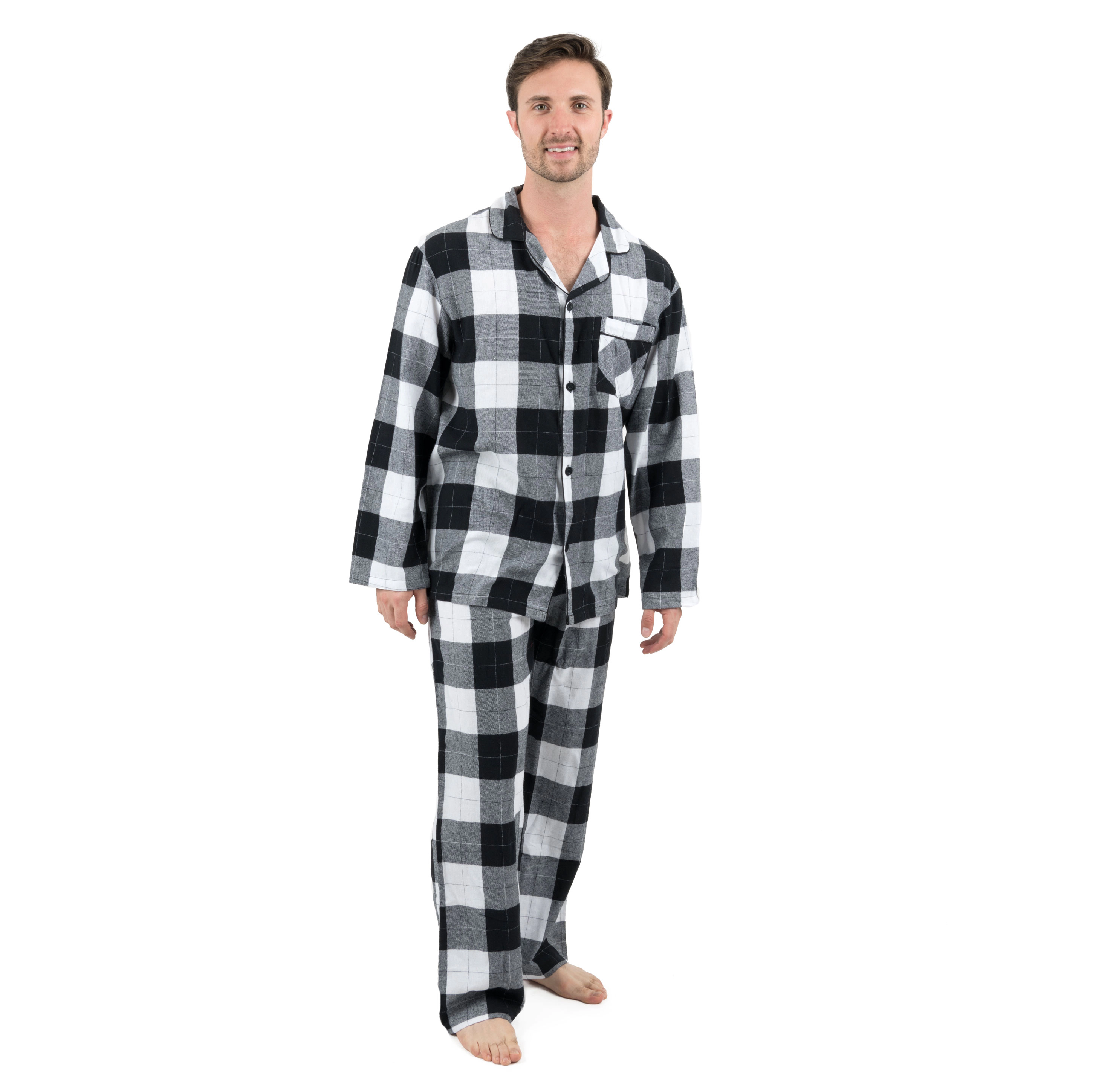 Leveret Men's 2-pc Plaid Cotton Flannel Pajamas