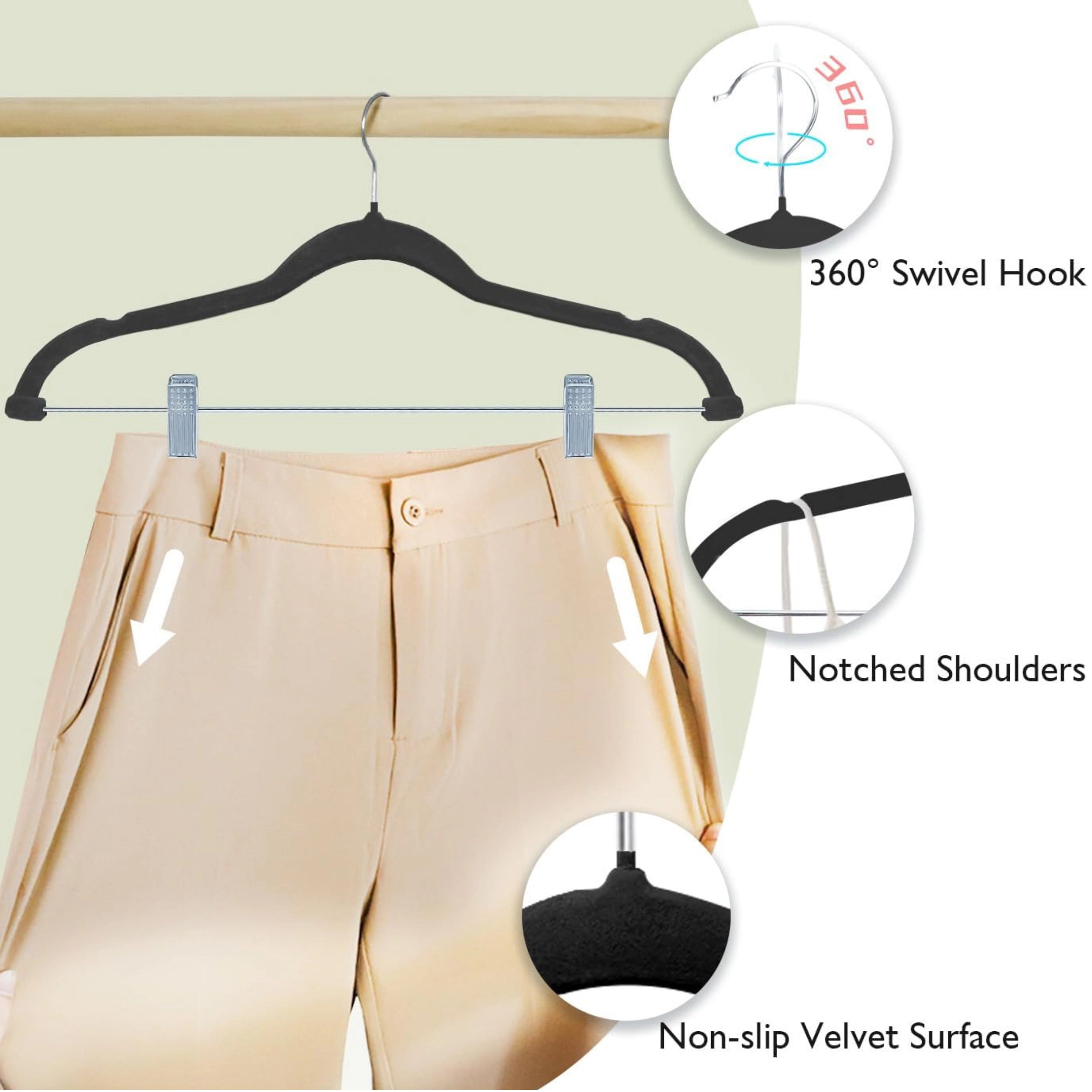 Stock Preferred Pack of 28 Baby Velvet Hangers with Adjustable Clips 11.8 Inch Non Slip Kids Clothes