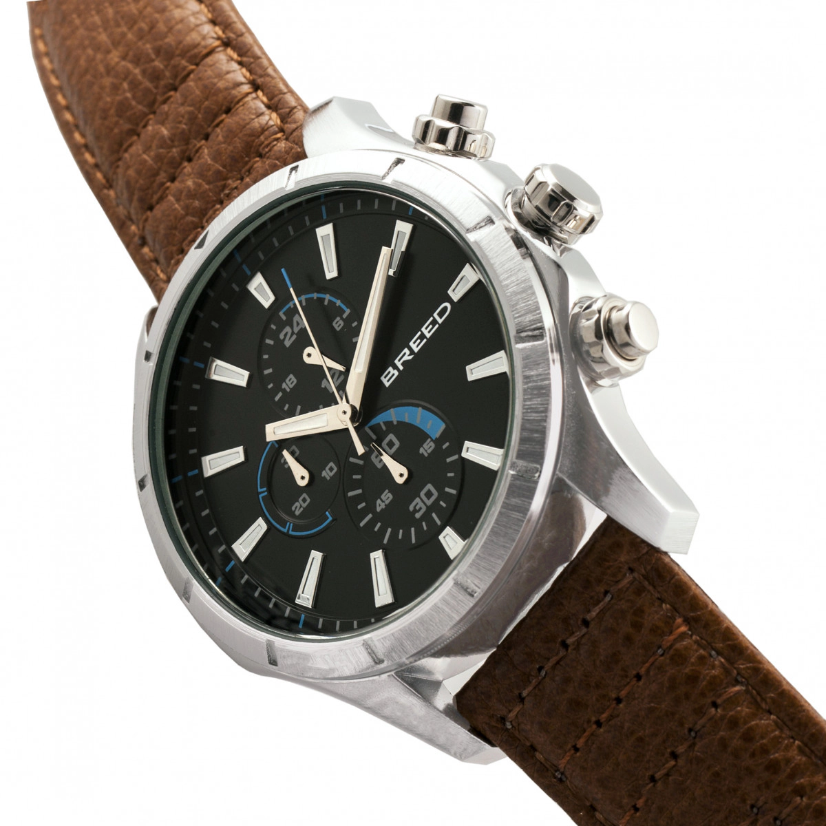 Breed Lacroix Chronograph Leather-Band Watch