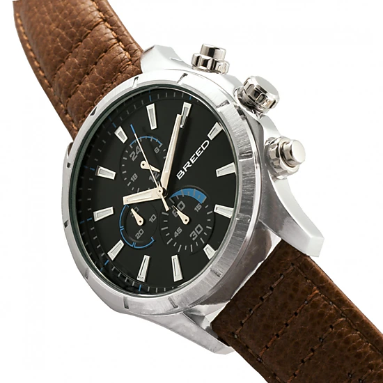 Breed Lacroix Chronograph Leather-Band Watch