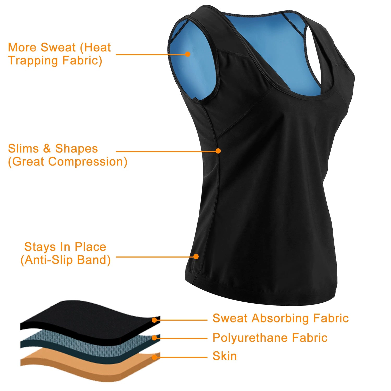 GBruno Heat-Trapping Sweat Vest Waist Trainer
