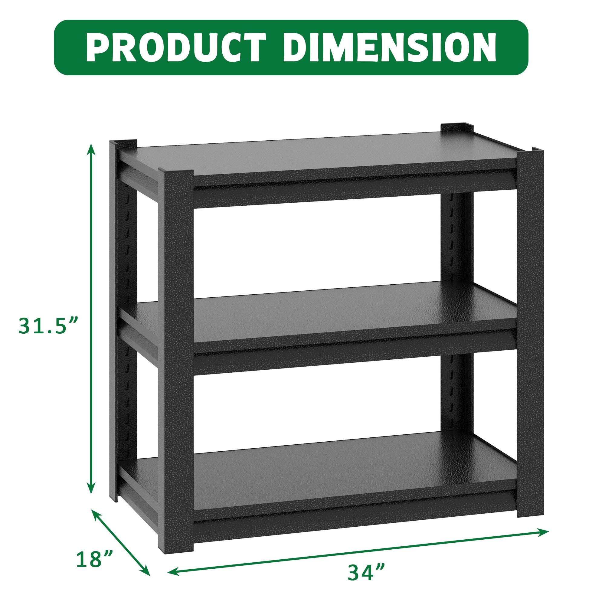 Flynama 3 Tier Fish Tank Stand 40-50 Gallon 34H x 18W in Adjustable Heavy Duty Aquarium Rack for Home and Office
