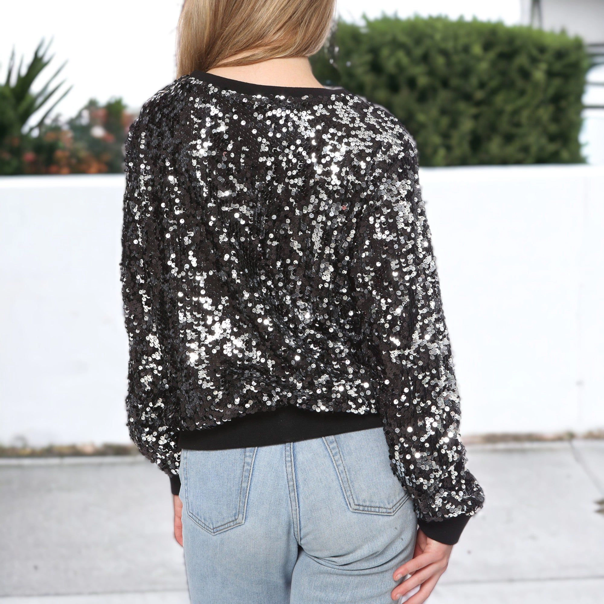 Anna-Kaci Women's Sequin Sparkly Pullover Sweatshirt