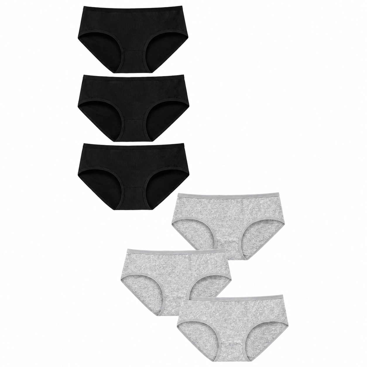 WZK Womens 6-Pack High Cut Stretch Cotton Underwear