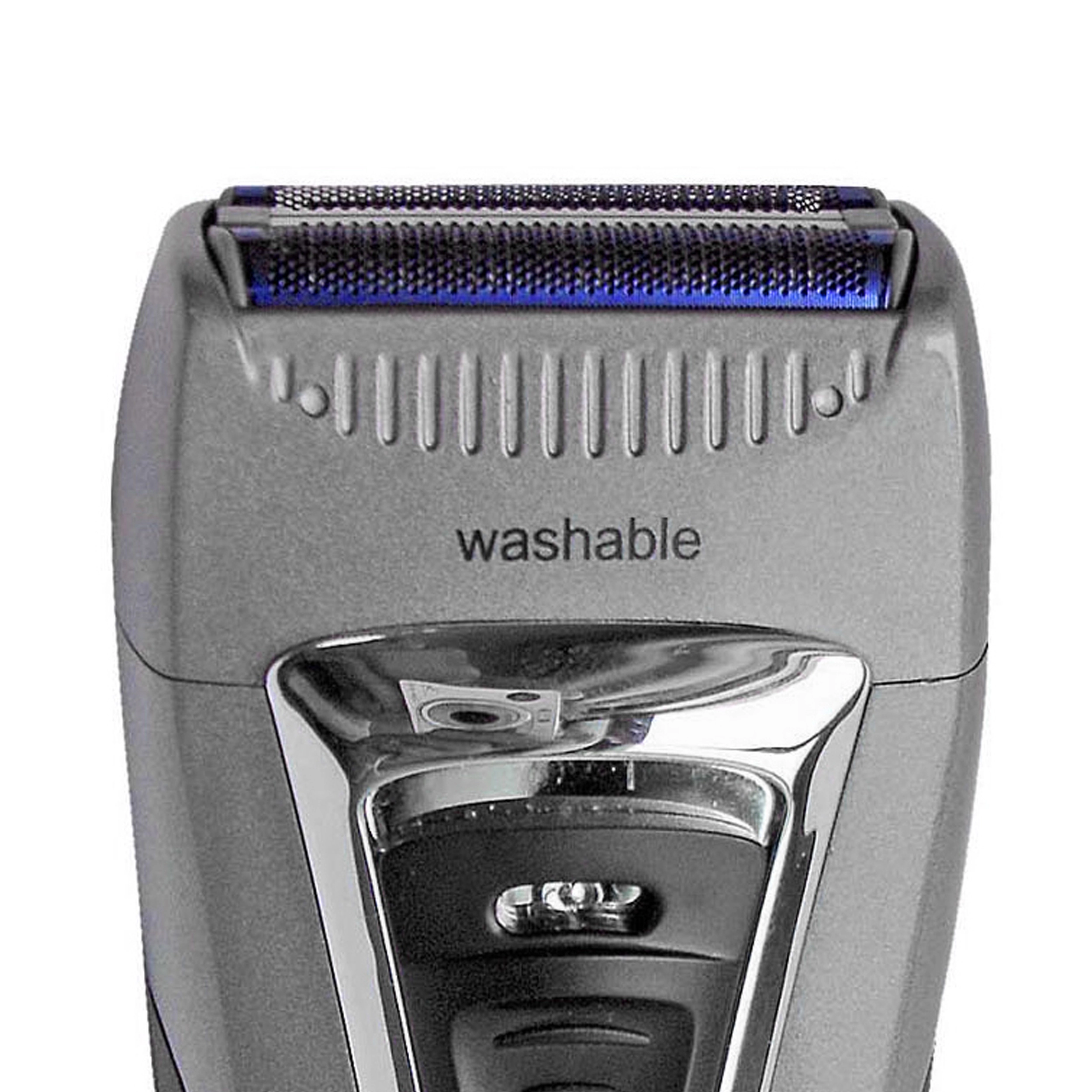 Optimus Curve Rechargeable Triple Wet/Dry Men's Shaver in Black and Silver