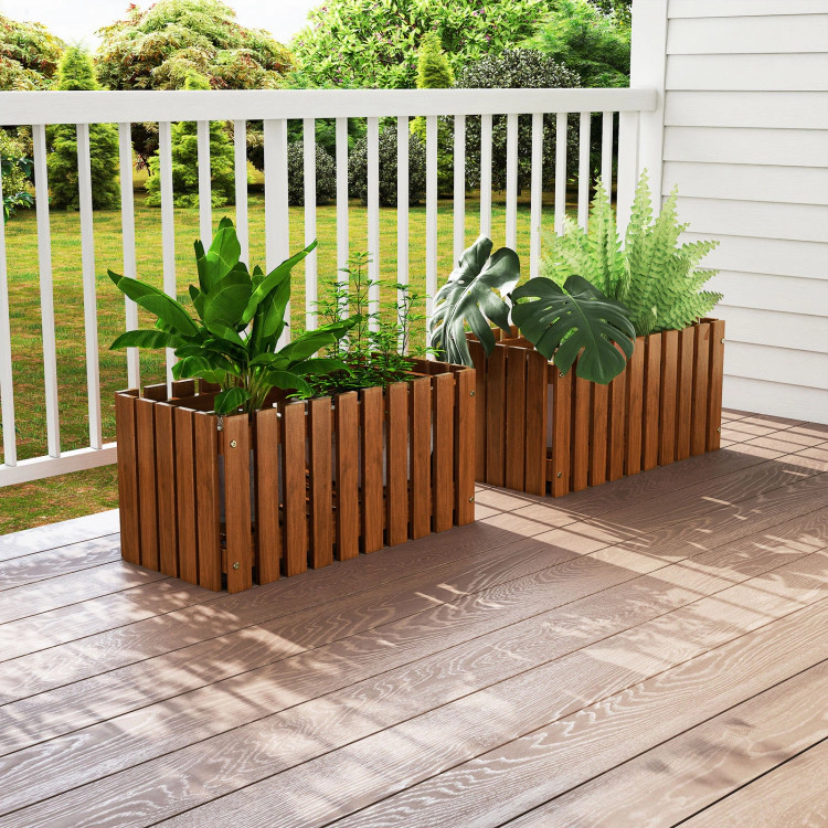 Hivvago Solid Wood Raised Garden Bed for Flower and Vegetable