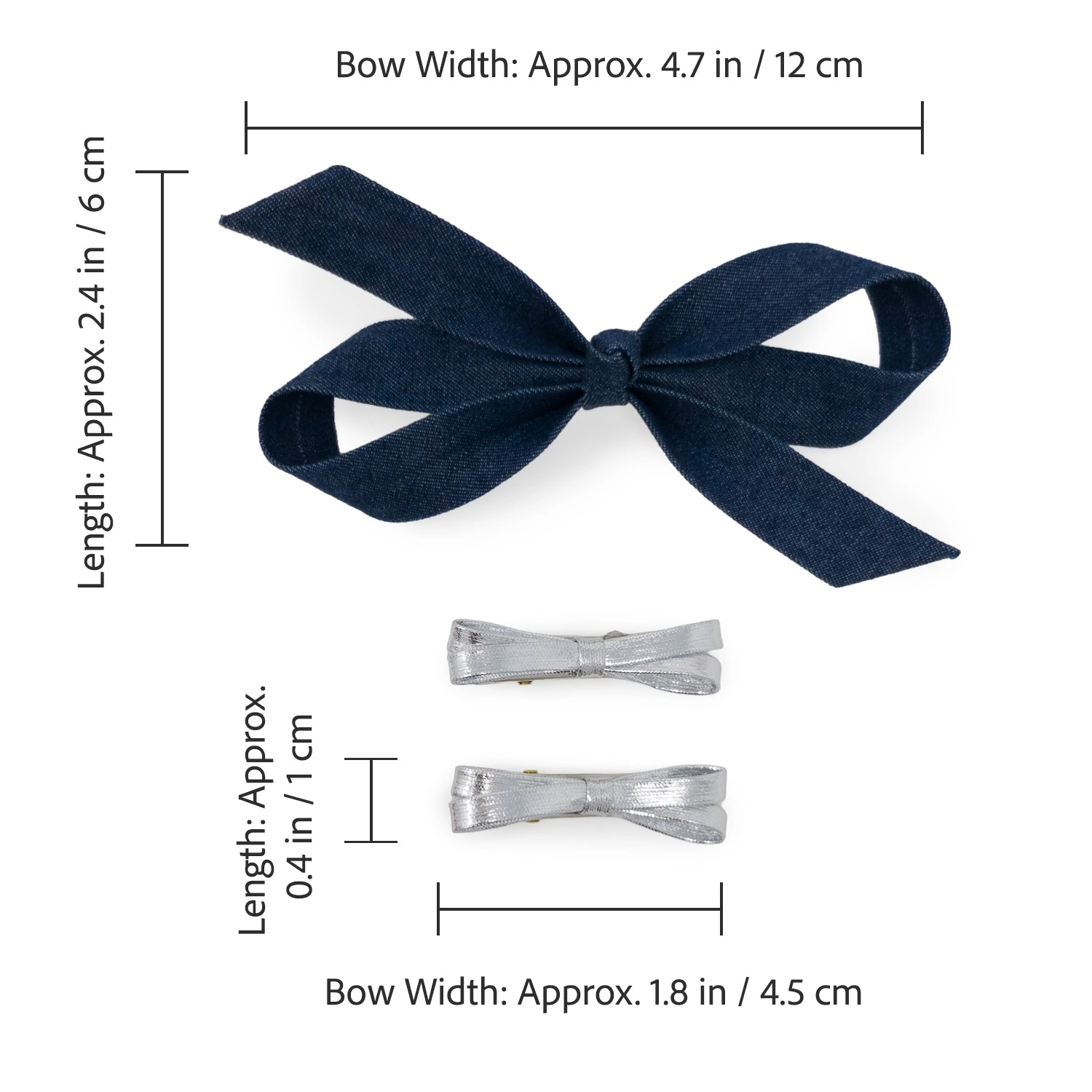 Puttisu Girls 3-Piece Bow Clip Set
