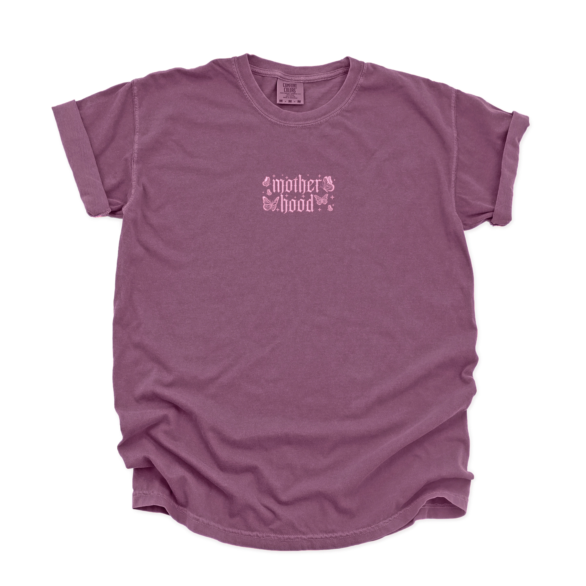 Simply Sage Market Embroidered Motherhood Butterflies - Women's Garment-Dyed Graphic T-Shirt