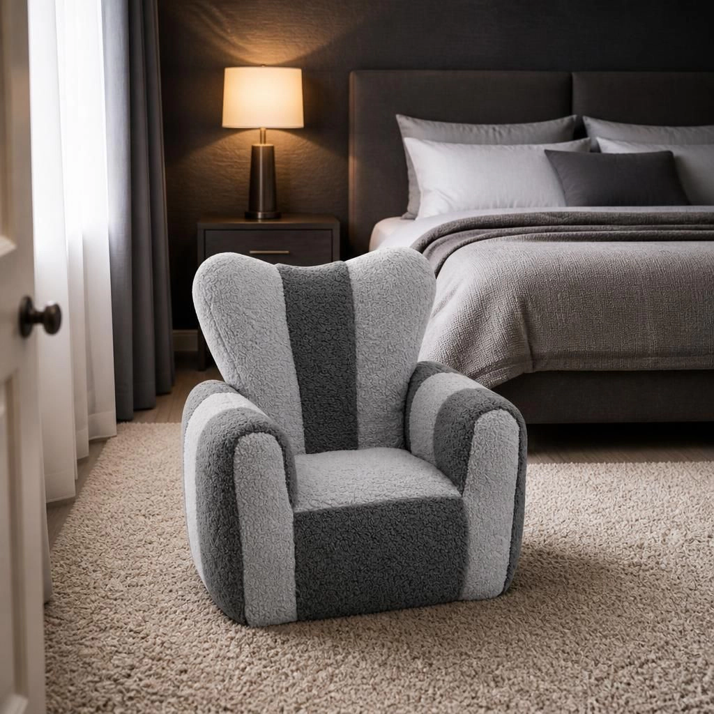 GOODSILO Soft Teddy Fabric Compact Bean Bag Chair