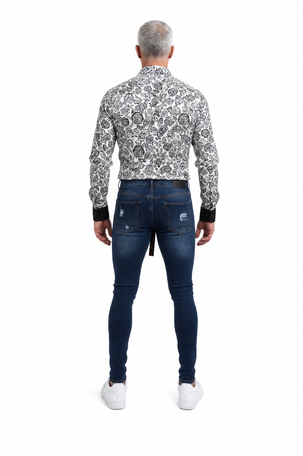 Elie Balleh Men's Modern Slim Fit Ripped Skinny Jeans