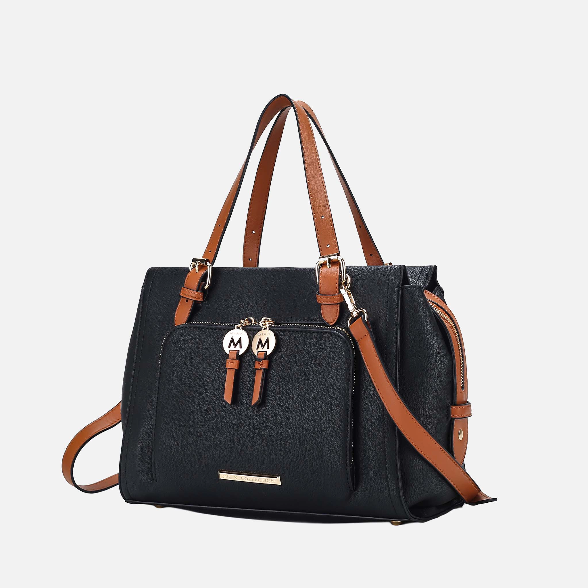 Mia K Collection Elise Women’s Vegan Leather Color-Block Satchel