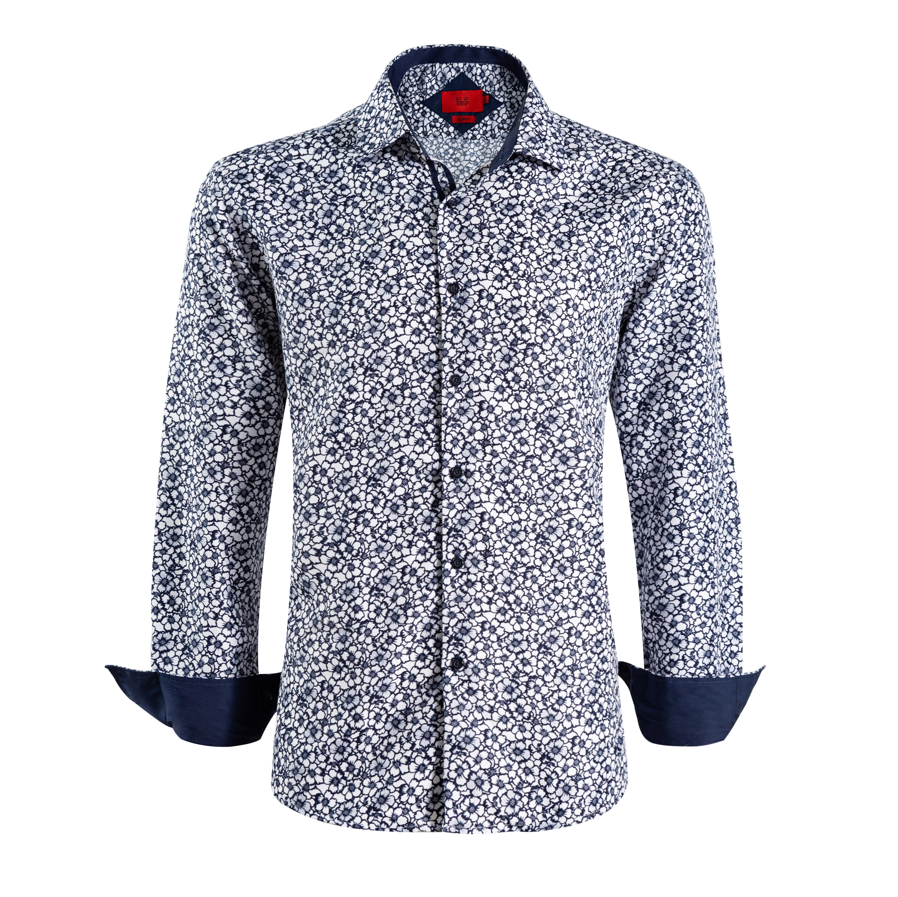 Elie Balleh Boys Slim Fit Floral Dress Shirt