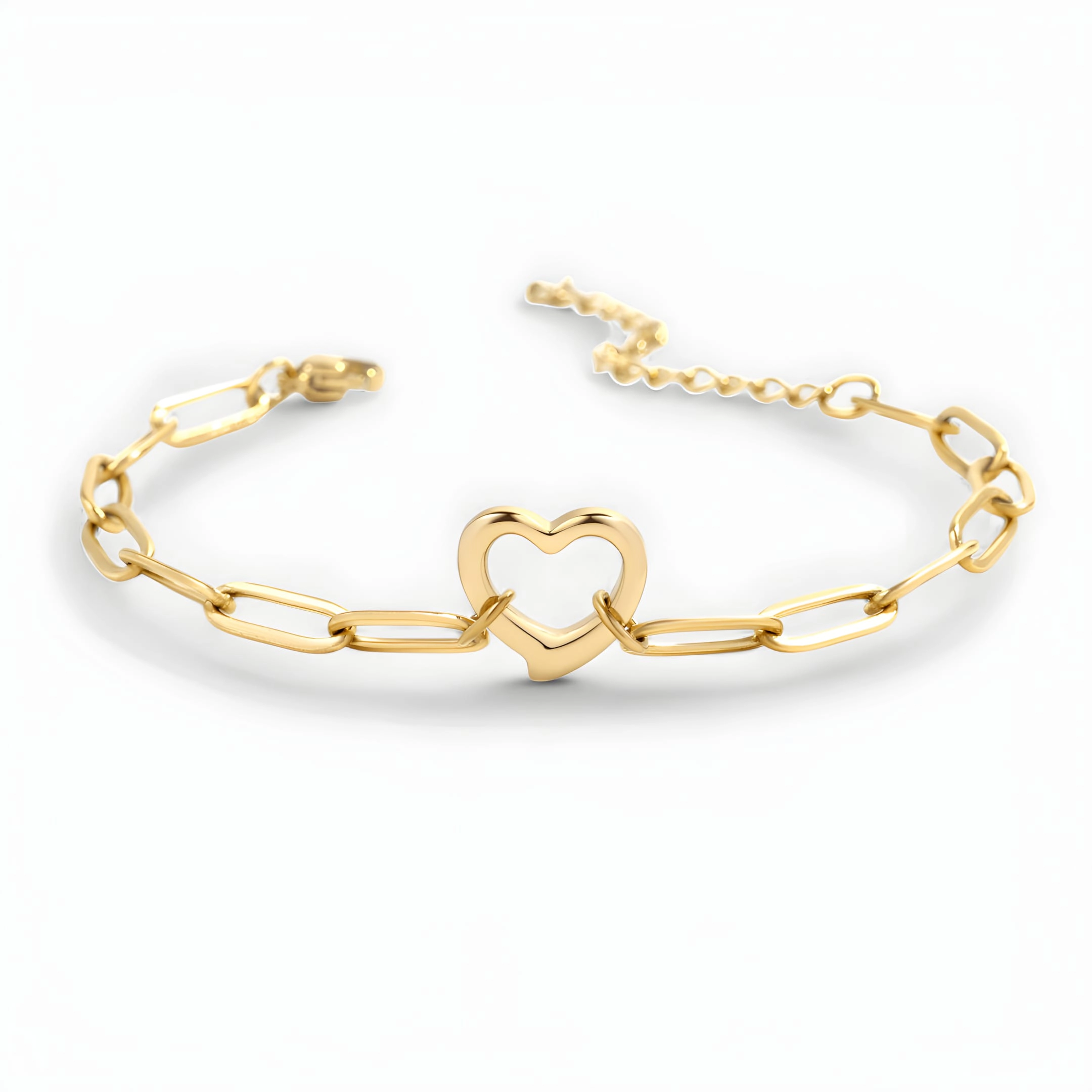 Mint & Lily Women's Open Heart Paperclip Chain Bracelet
