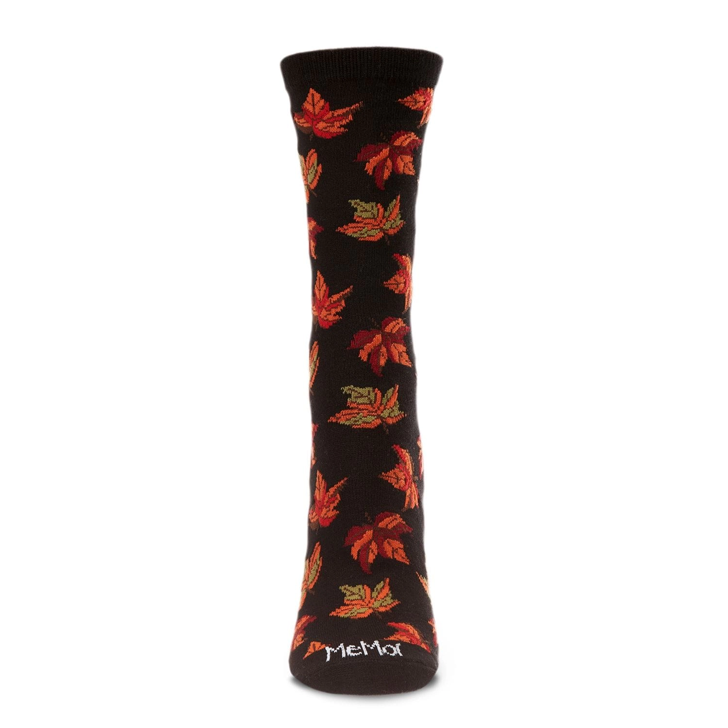 MeMoi Women's Autumn Falling Leaves Bamboo Blend Crew Socks