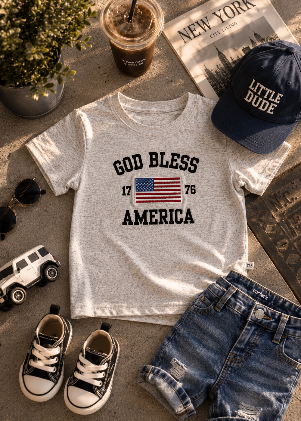 Charlie Lou Baby Unisex God Bless America T-Shirt