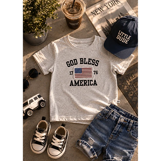 Charlie Lou Baby Unisex God Bless America T-Shirt