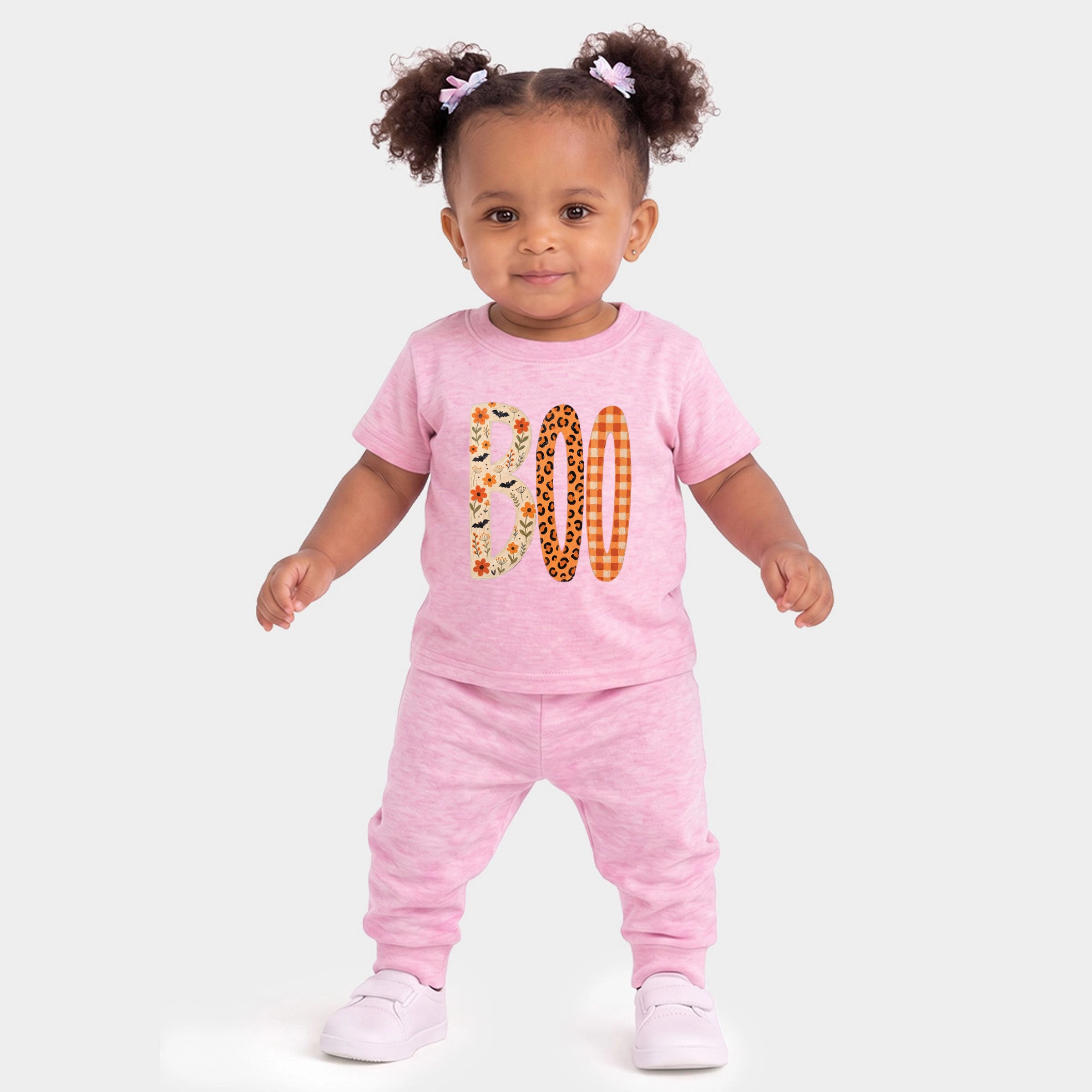 The Juniper Shop - Infant Jogger Pant Crew Set Boo Tall Pattern