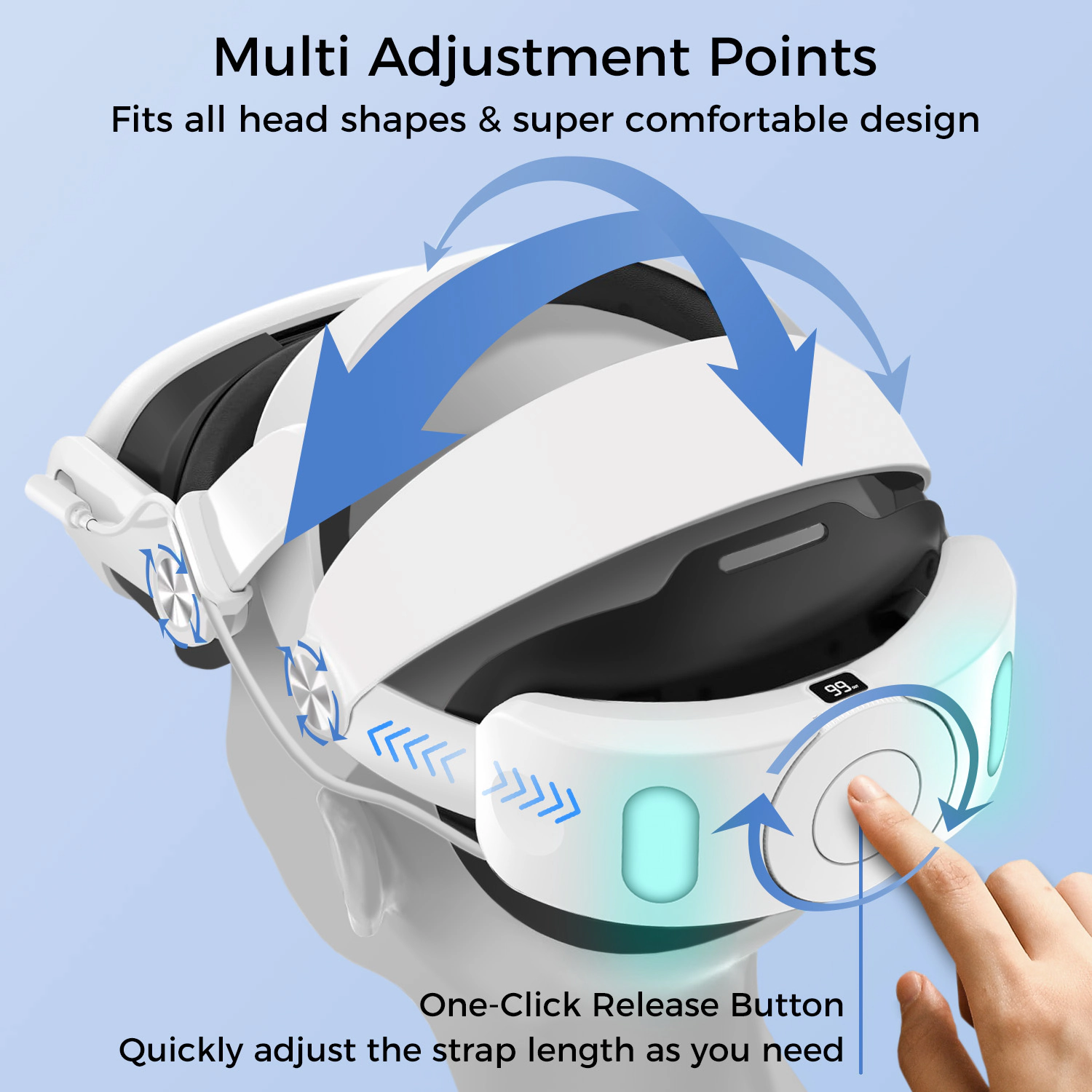Alpha Digital Made for Meta Quest 2, 6000mAh Battery - Headstrap Replacement