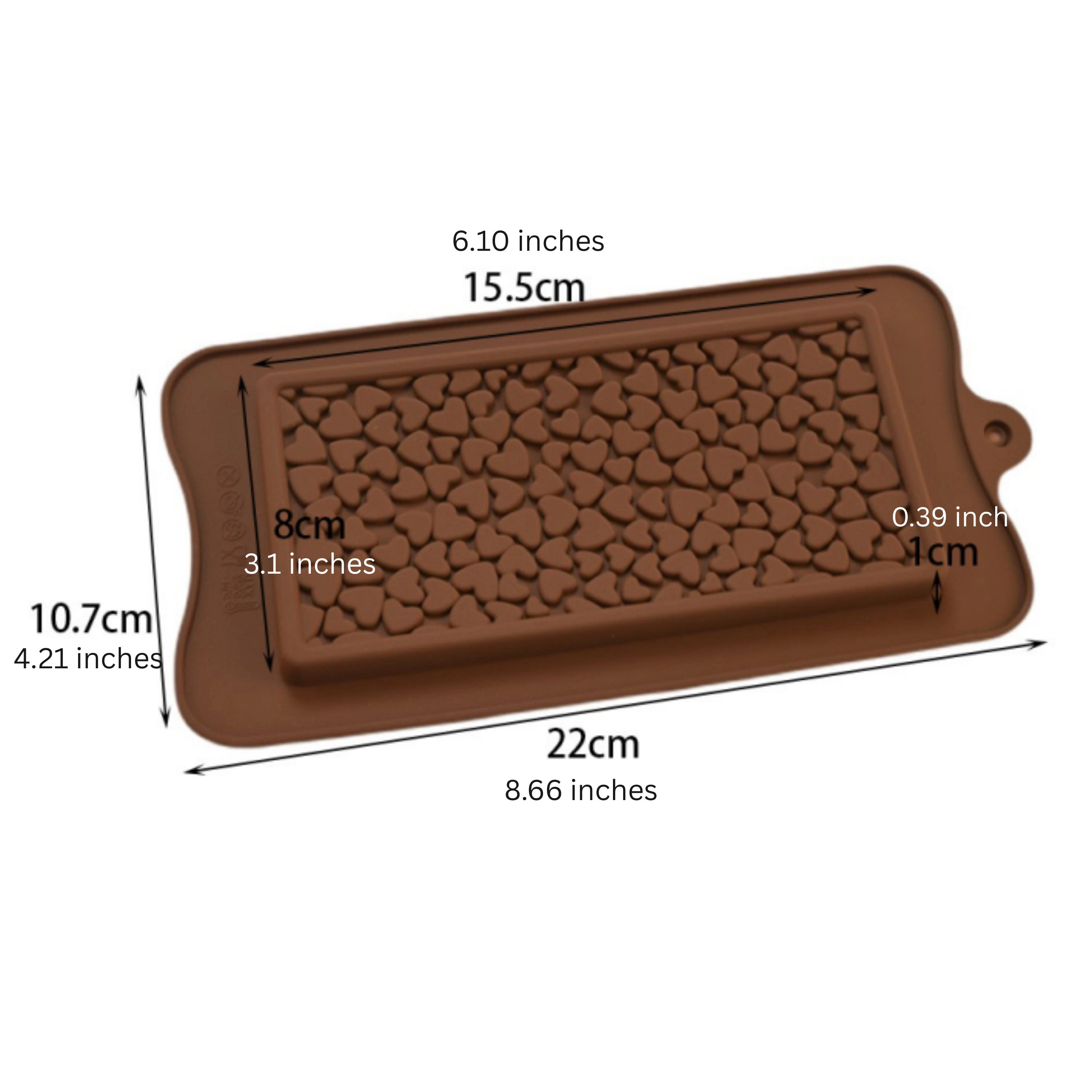 Kitcheniva 4.2 x 8.7 Inch Silicone Heart Design Chocolate Bar Mold