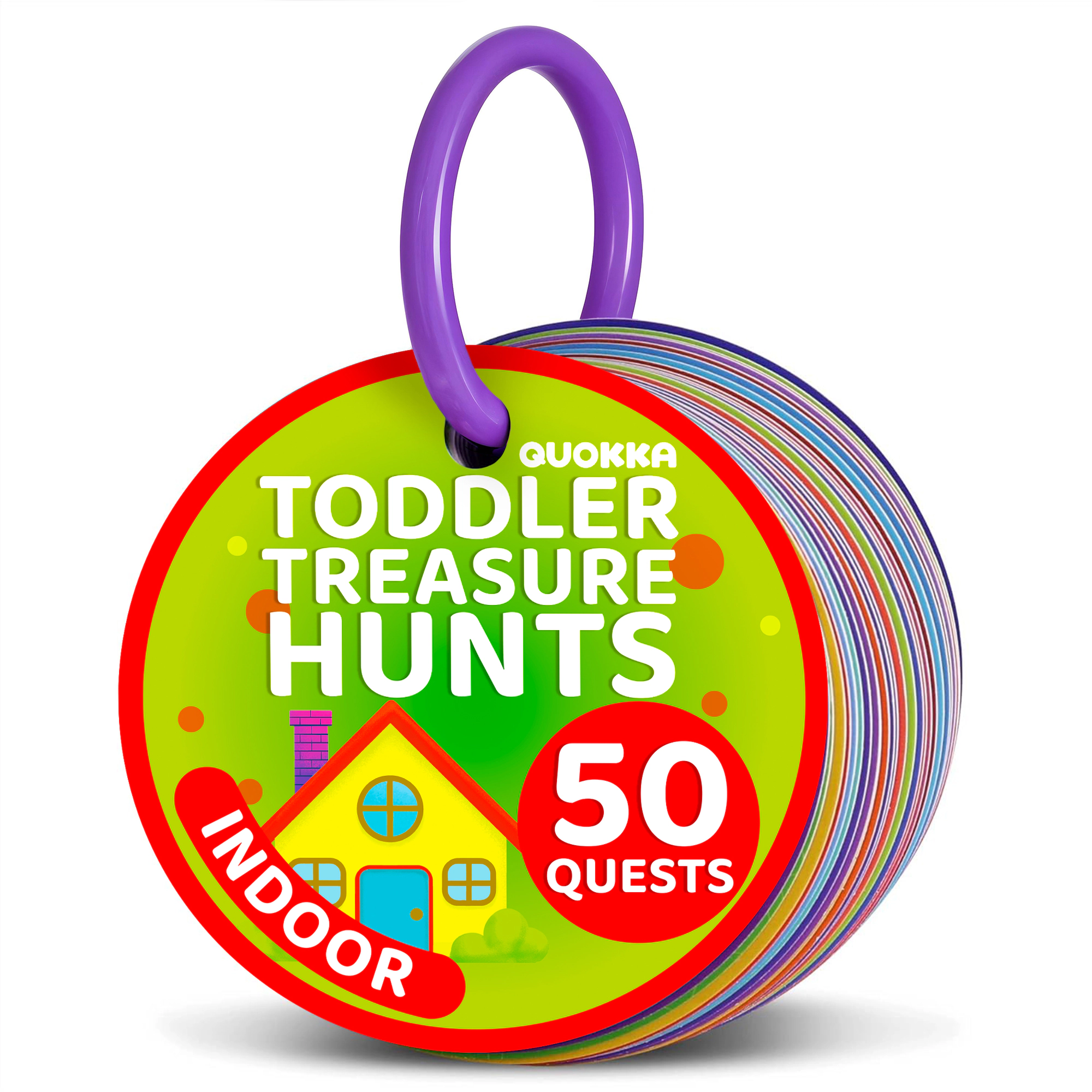 QUOKKA Scavenger Hunt Cards for Toddlers, 50 Activity Challenges, Learning Games Kids, Ages 2+
