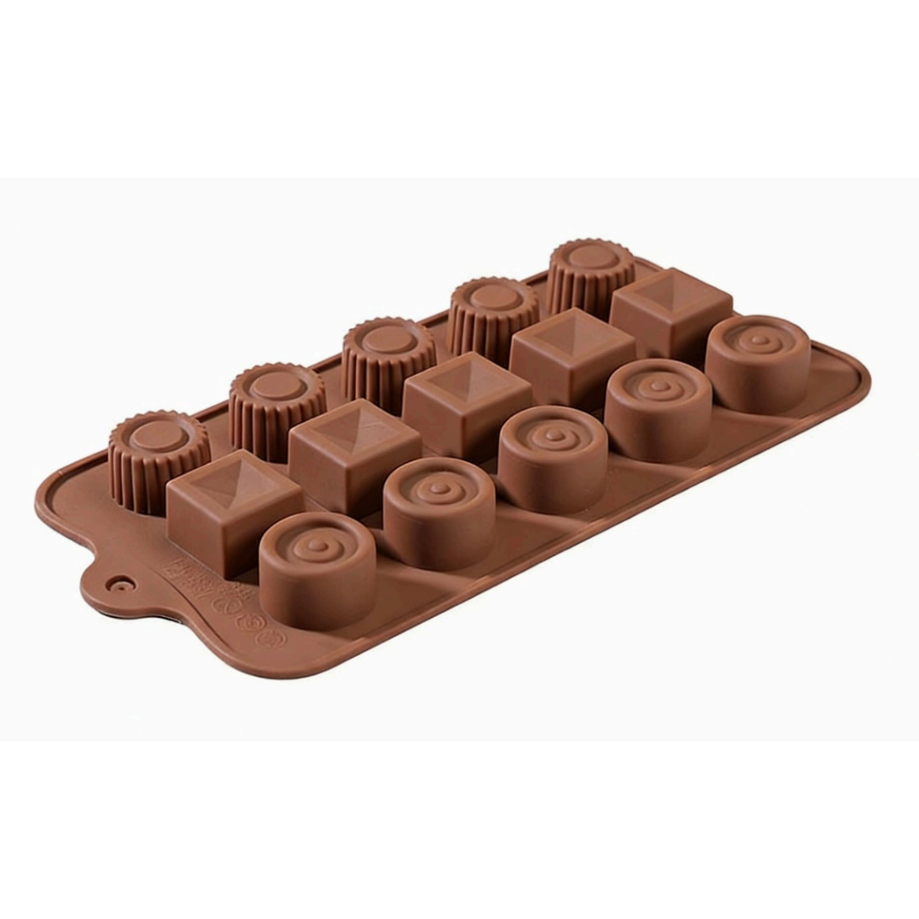 Kitcheniva 4.1 x 8.5 Inch Silicone Assorted Chocolate Mold With 3 Unique Shapes