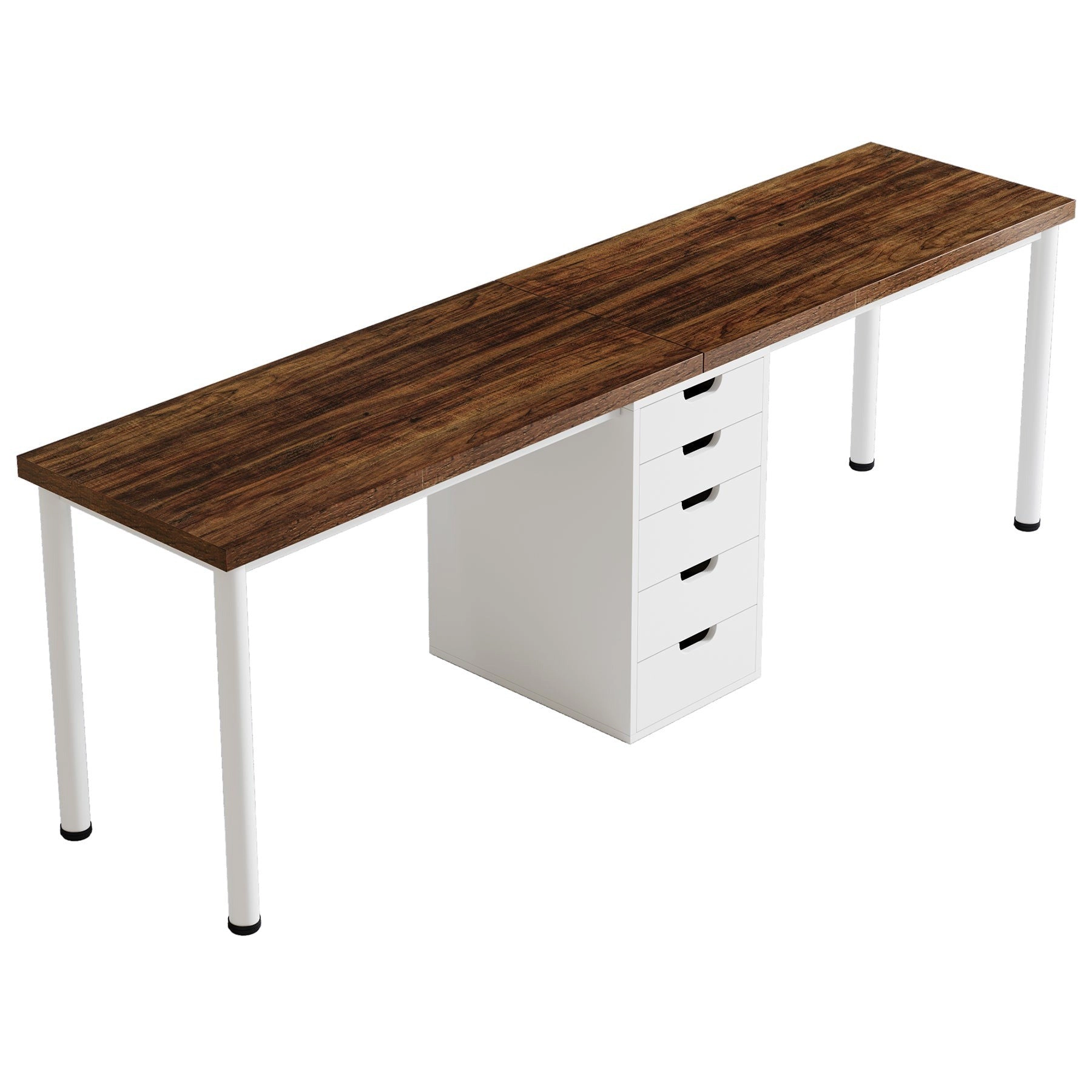 Tribesigns Farmhouse Wood Desk with Drawers