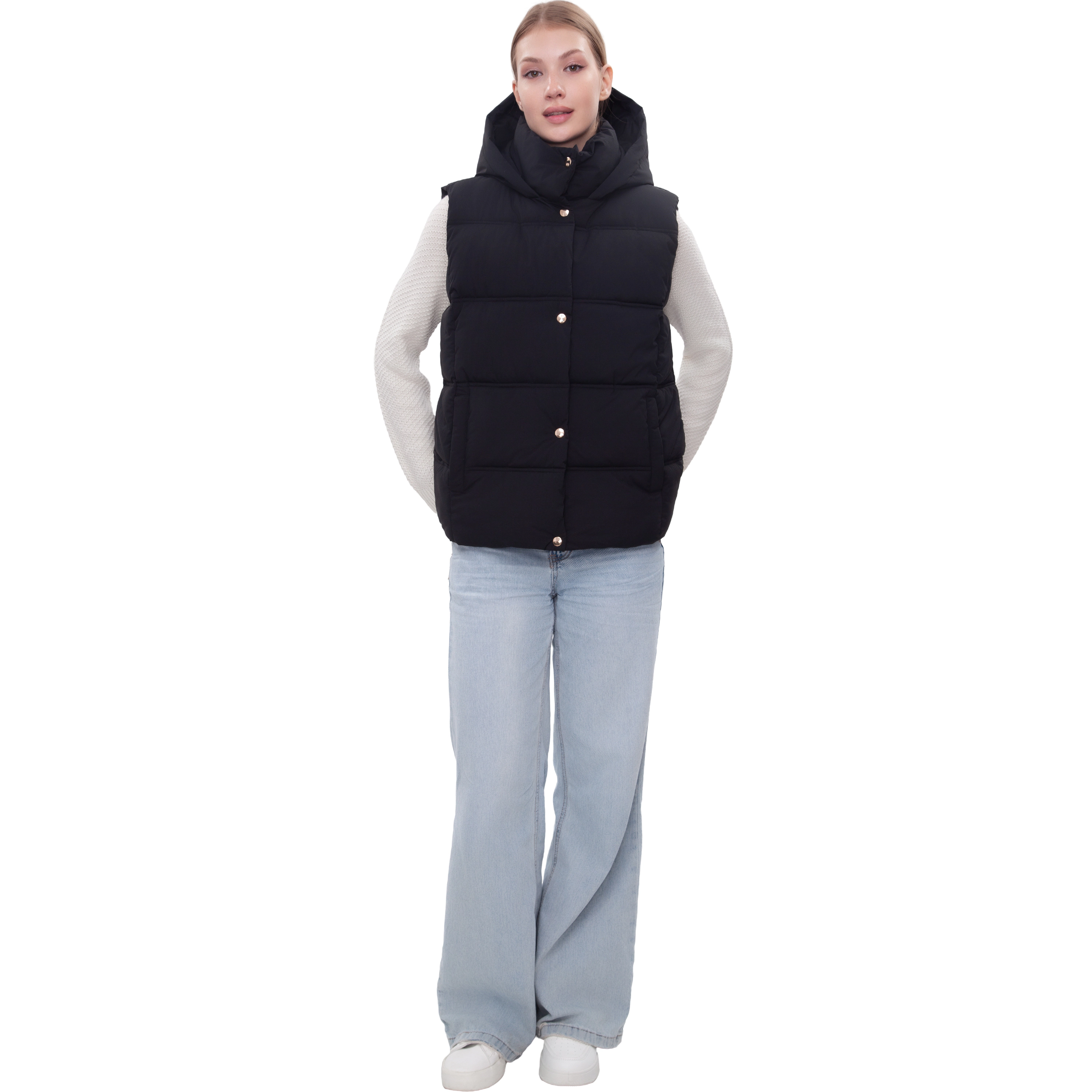Rokka&Rolla Womens Hooded Quilted Puffer Vest
