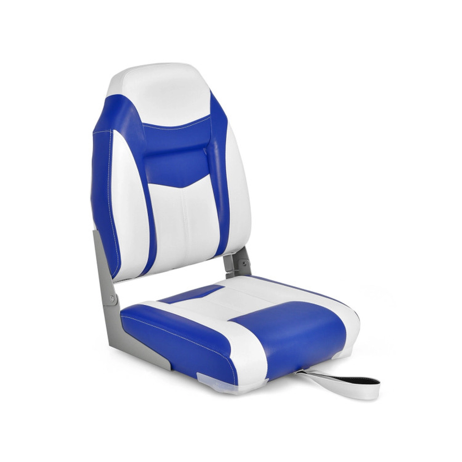 SUGIFT 250-lb Capacity High Back Padded Folding Boat Seat with Aluminum Hinges and Tie-Down Strap