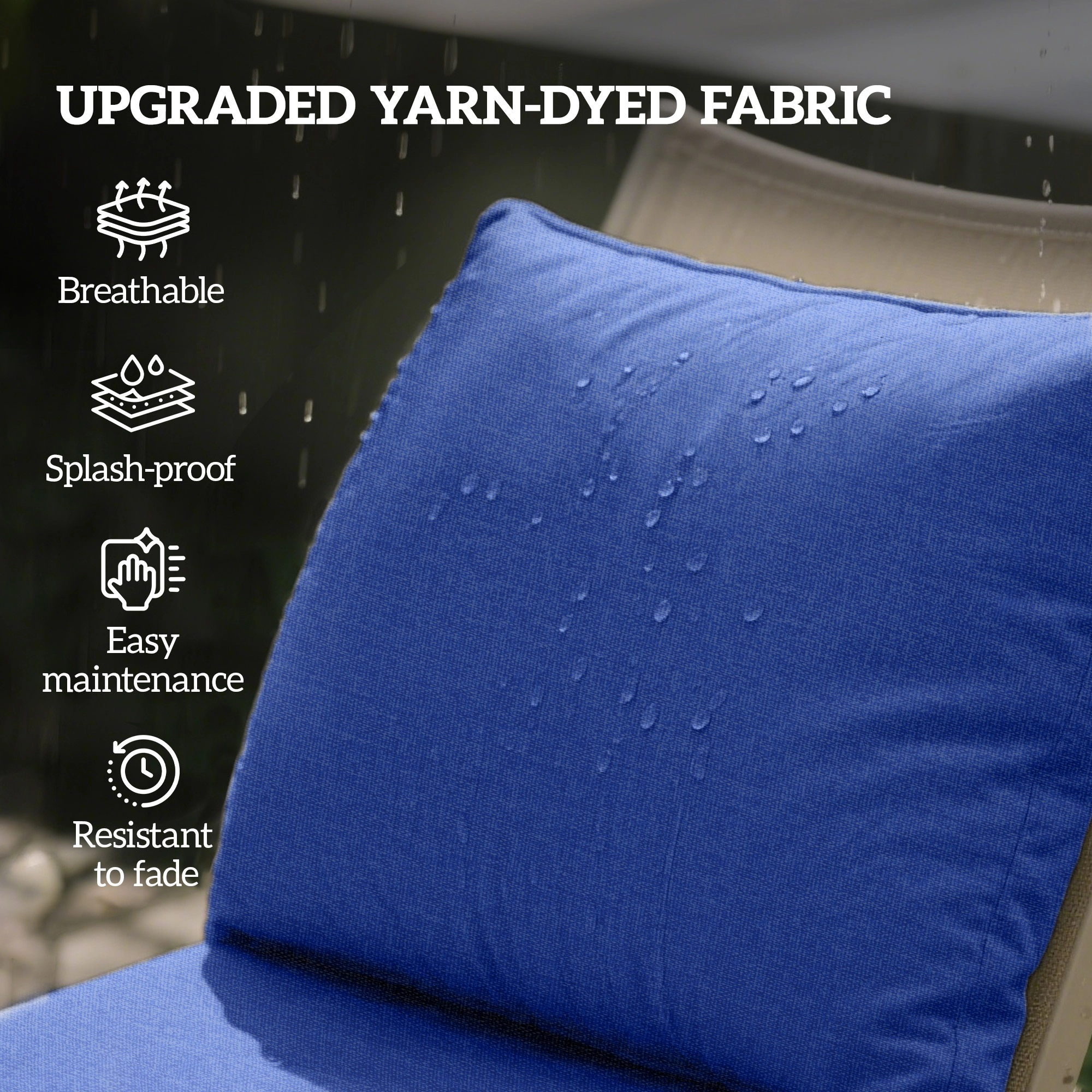 HONGGE Patio Chair Cushions with Seat & Backrest Fade Resistant Seat Replacement Cushion Set