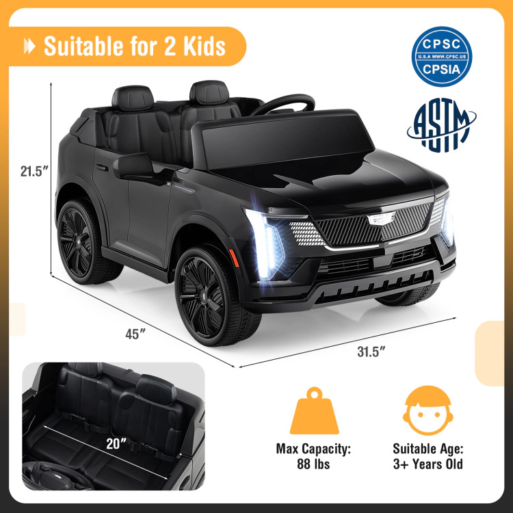 Hivvago 24V Ride on Truck 2-Seater Licensed Cadillac with Remote Control