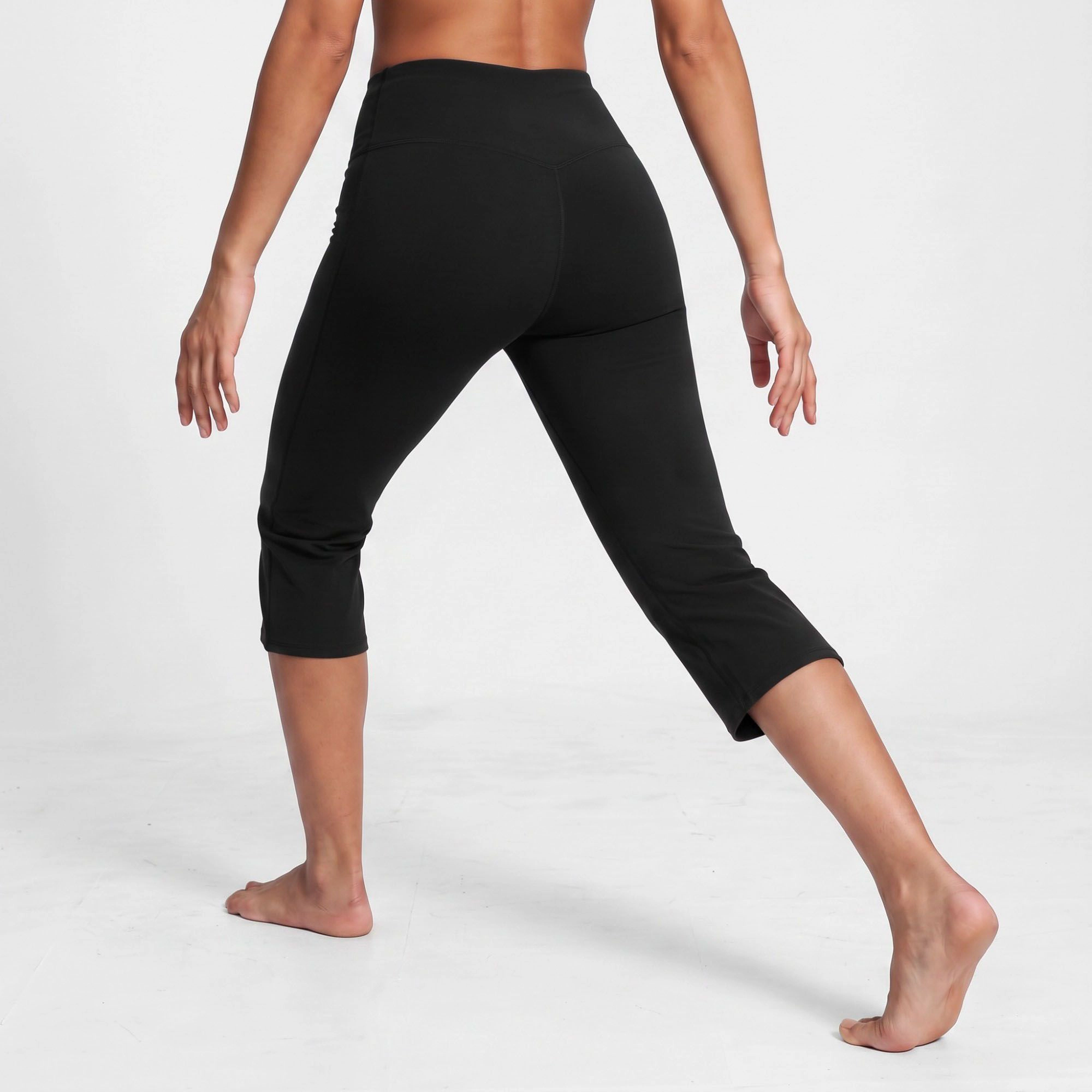 Anna-Kaci Women's High-Waist Cropped Flare Yoga Pants Fitted Capri Workout Leggings