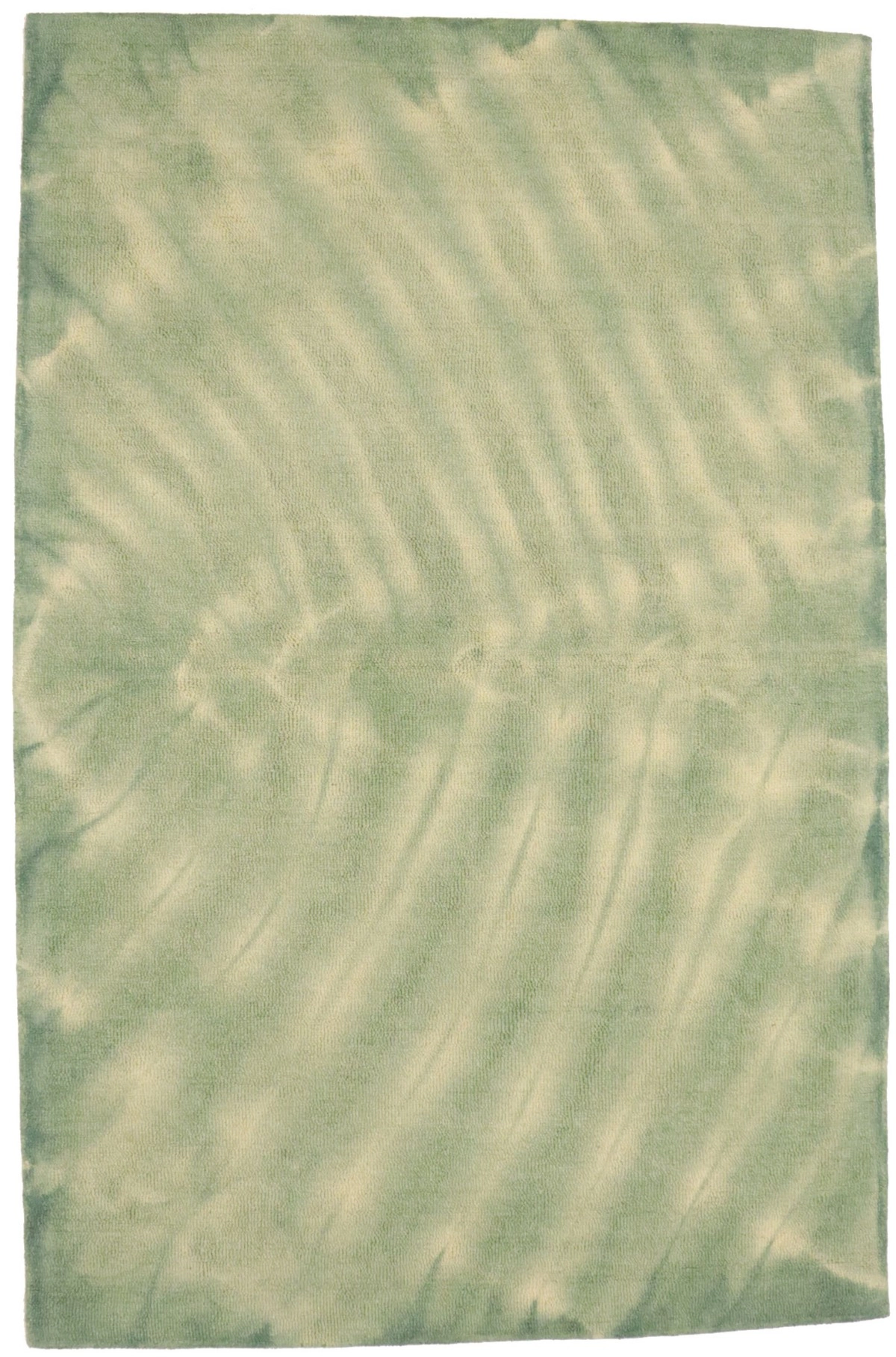 Magic Rugs 5'0 X 8'0 Contemporary Green Tie-Dye Hand-Tufted Wool Rug