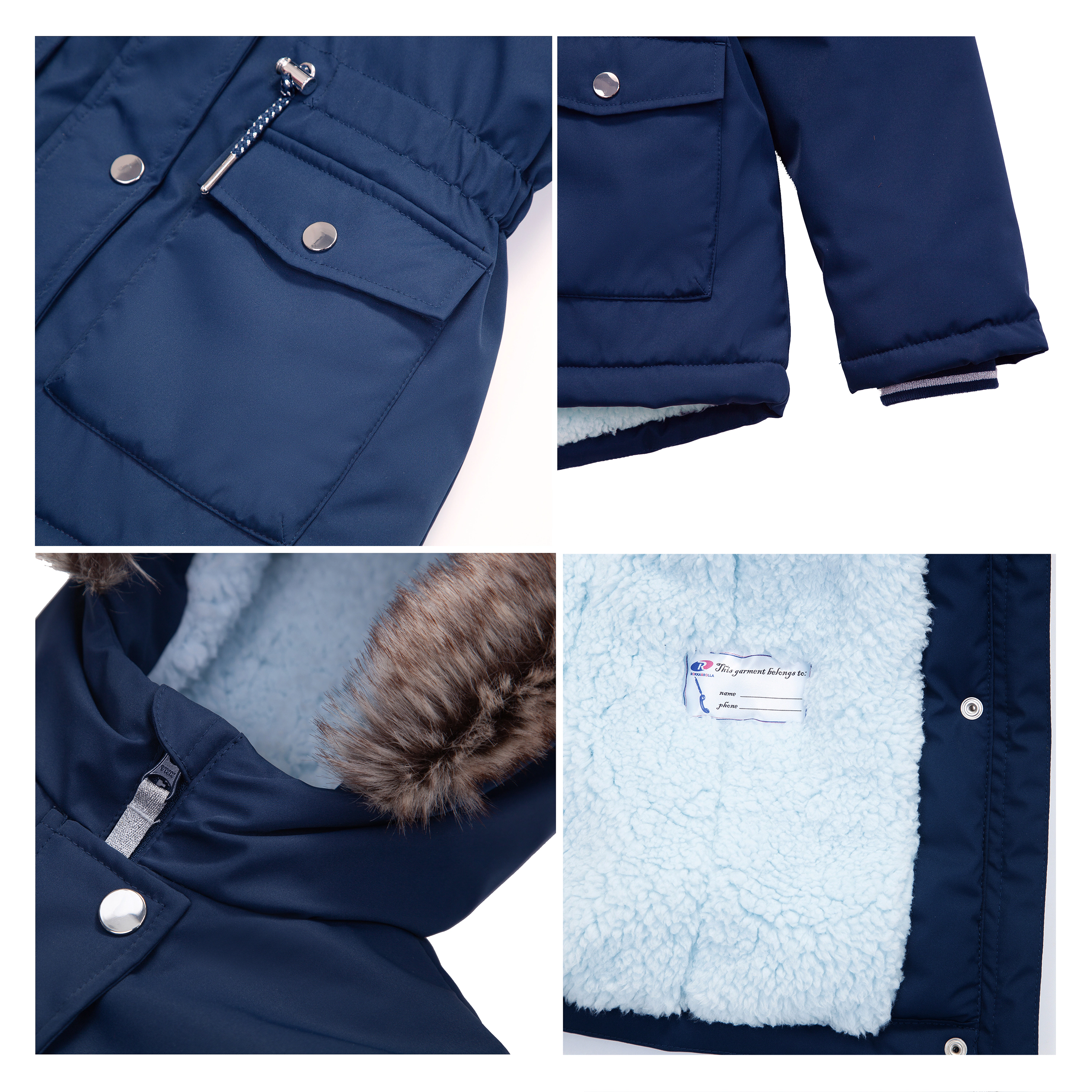 Rokka&Rolla Little & Big Kid Girls Mid-Length Fleece Lined Parka