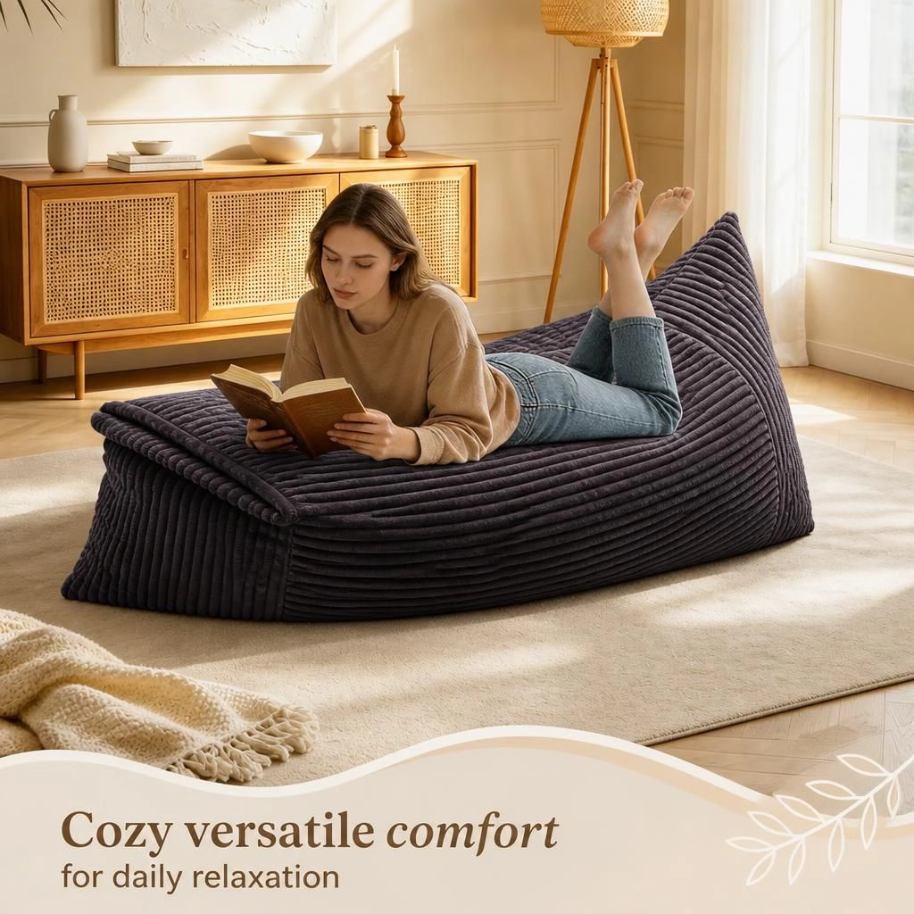 GOODSILO Comfortable Corduroy Lazy Bean Bag Chair