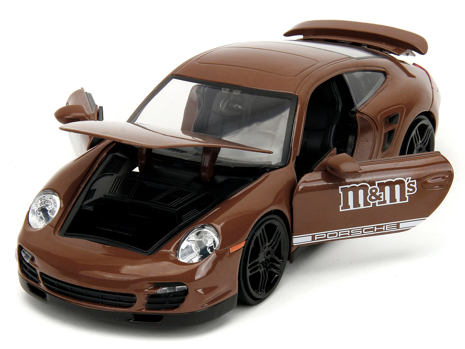 Jada Collectible Porsche 911 Turbo Brown And M&M Diecast Figure "M&M'S" "Hollywood Rides" Series 1/24 Model