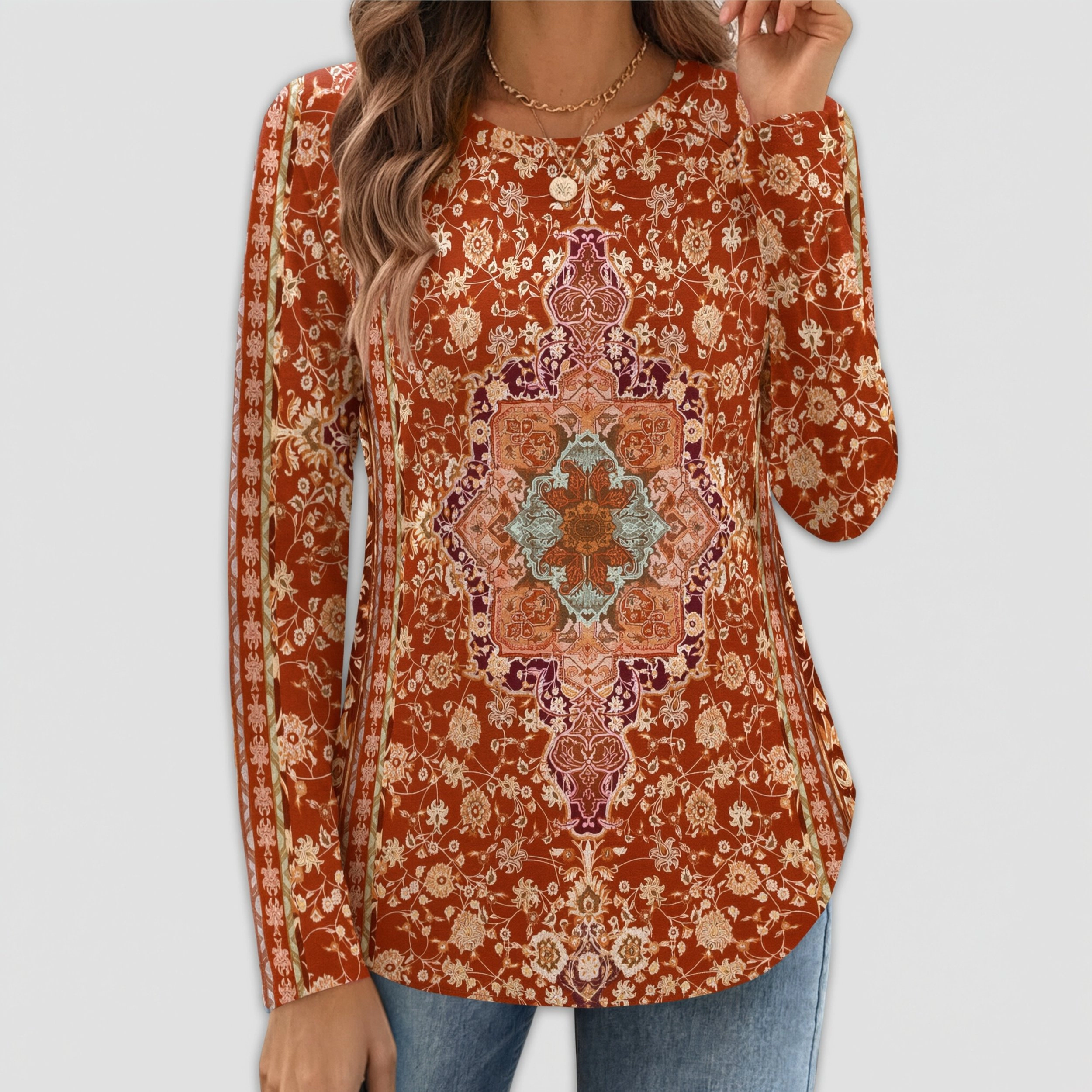 Zeagoo Women Boho Long Sleeve Blouse