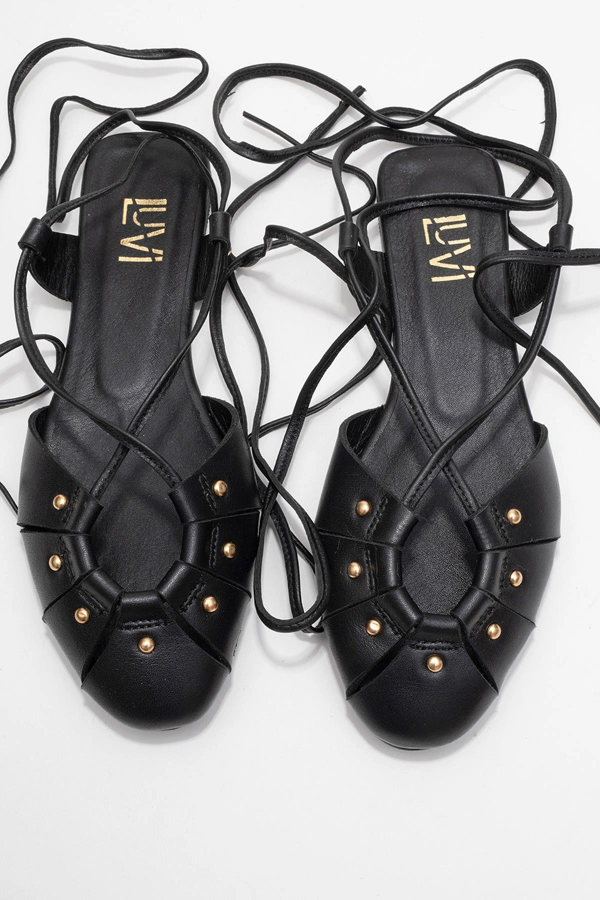 Forever & Always Womens Daria Leather Ankle Lace-Up Sandals